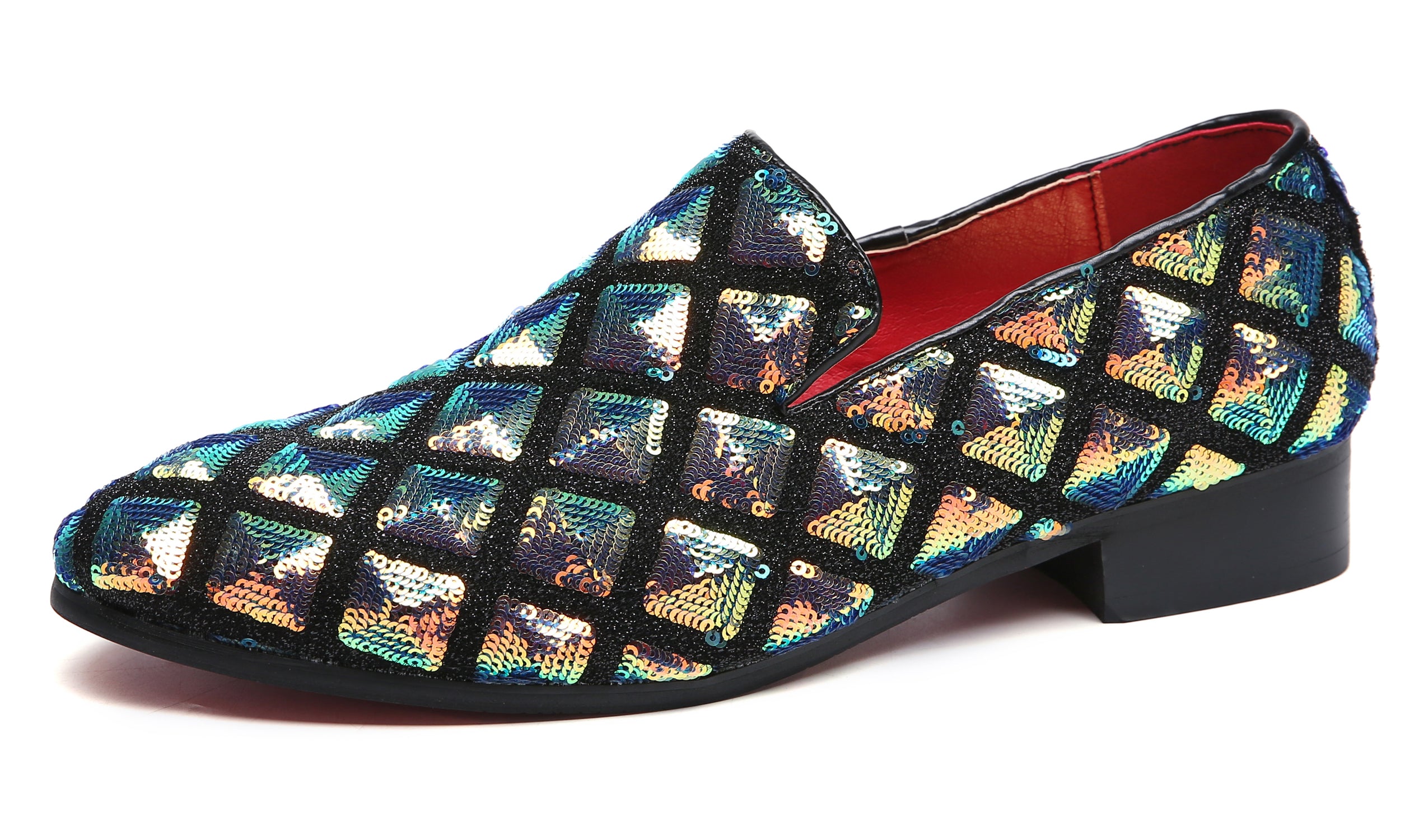 Men's Paillette Glitter Smoking Loafers