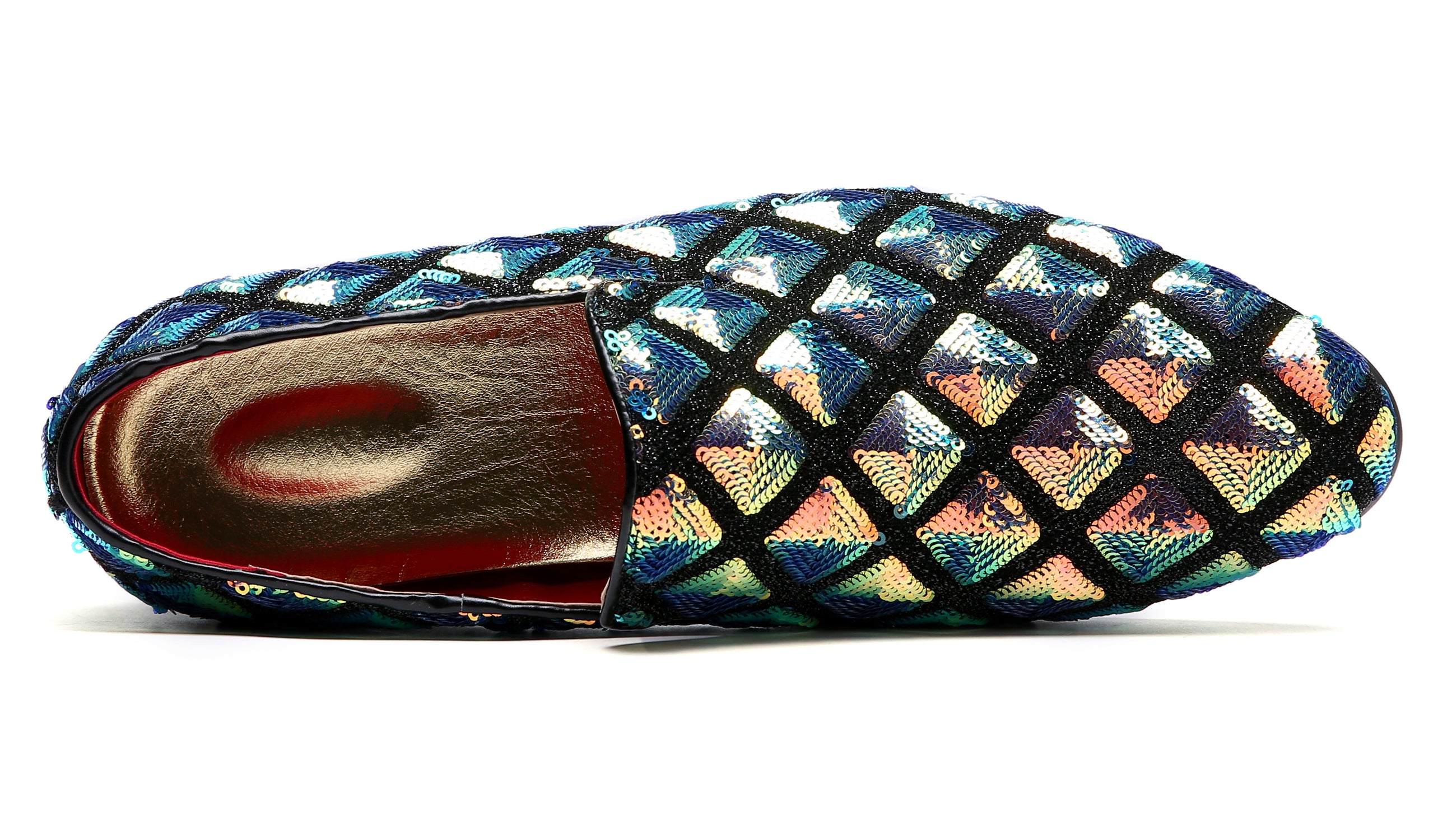 Men's Paillette Glitter Smoking Loafers