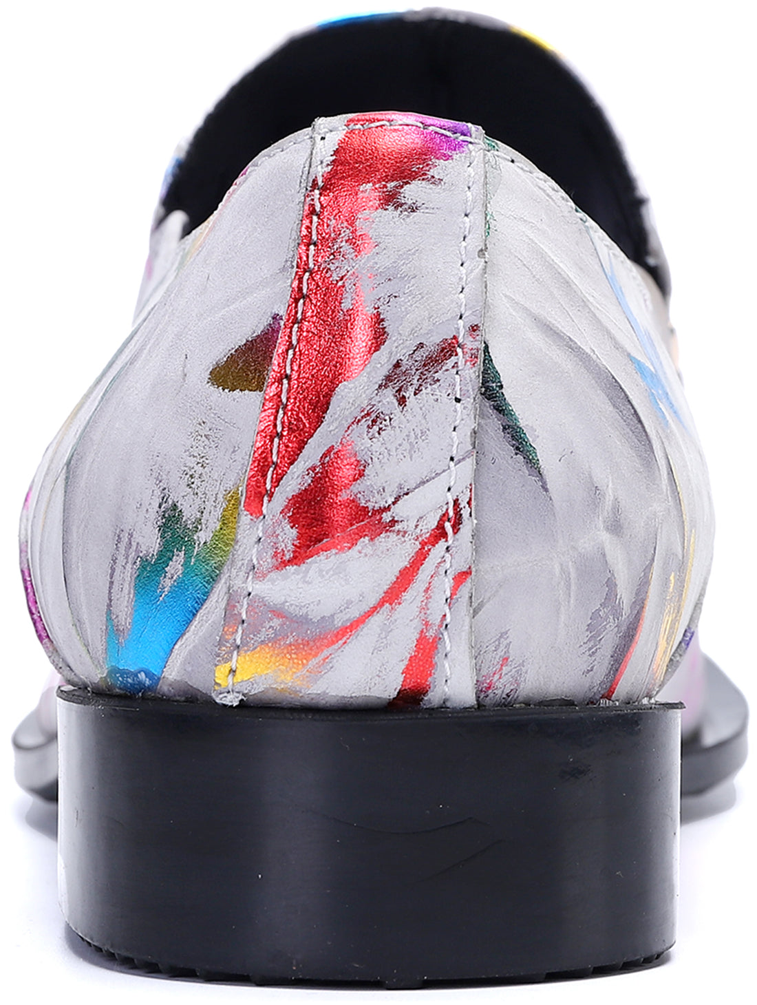 Mocasines occidentales coloridos con punta de metal para hombre 