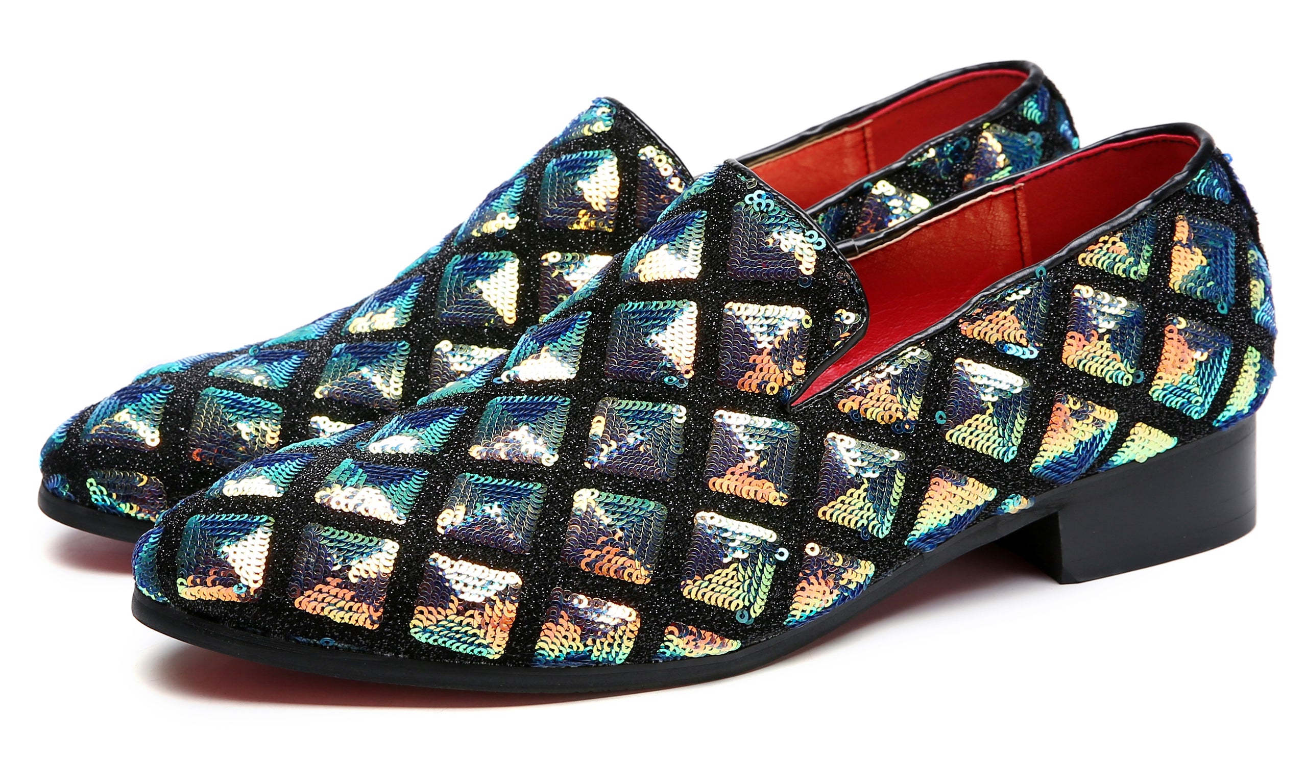 Men's Paillette Glitter Smoking Loafers