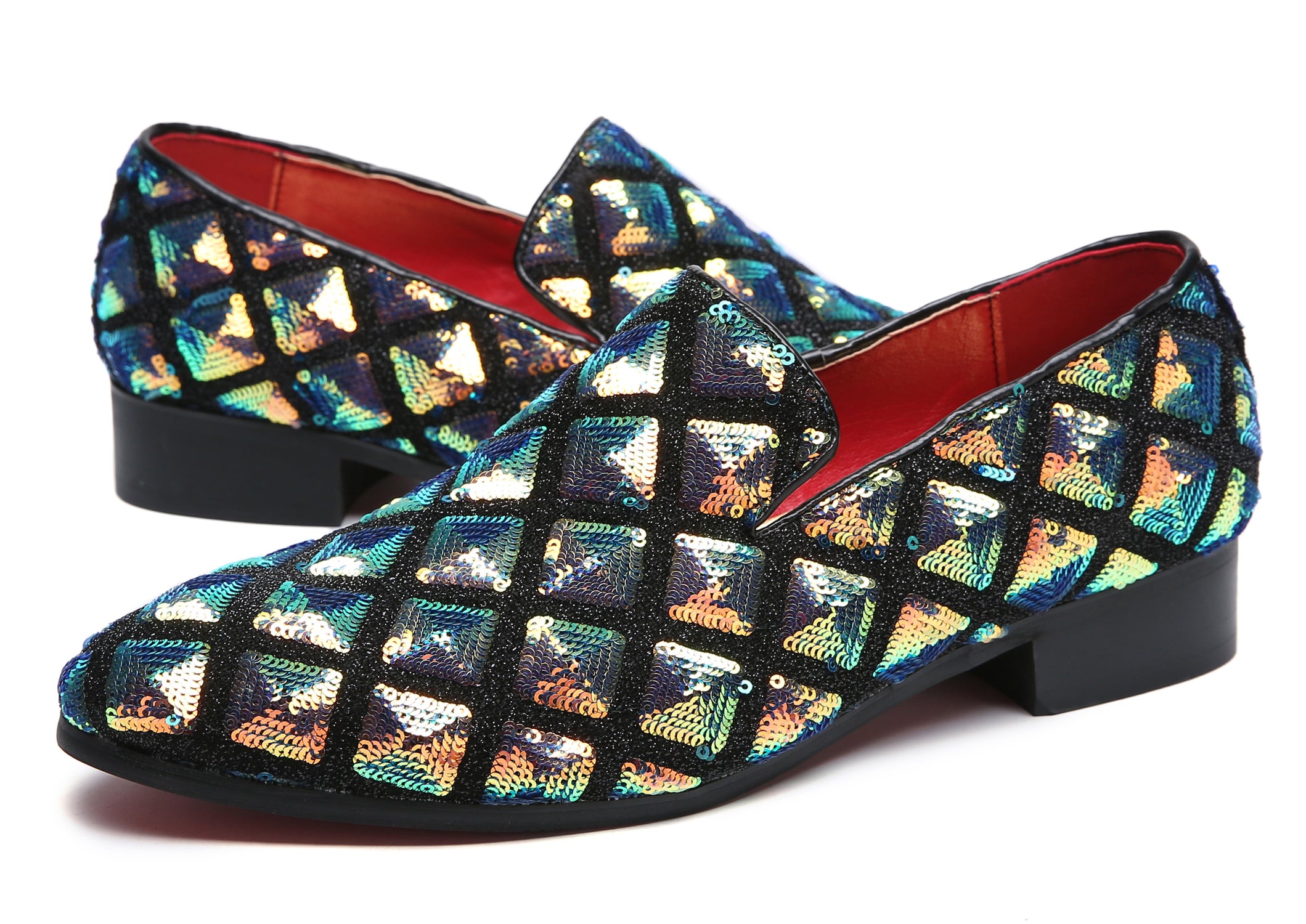 Men's Paillette Glitter Smoking Loafers