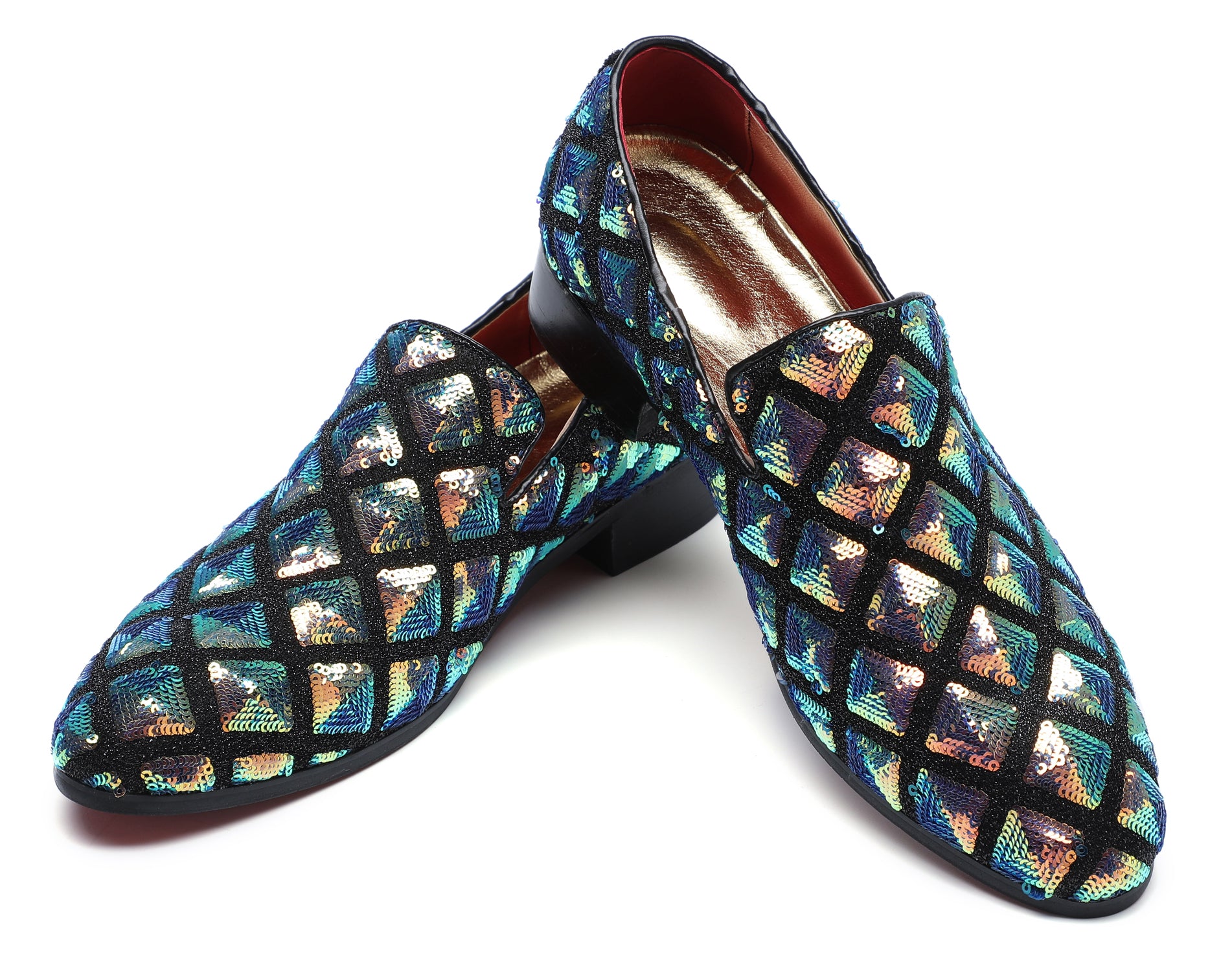 Men's Paillette Glitter Smoking Loafers