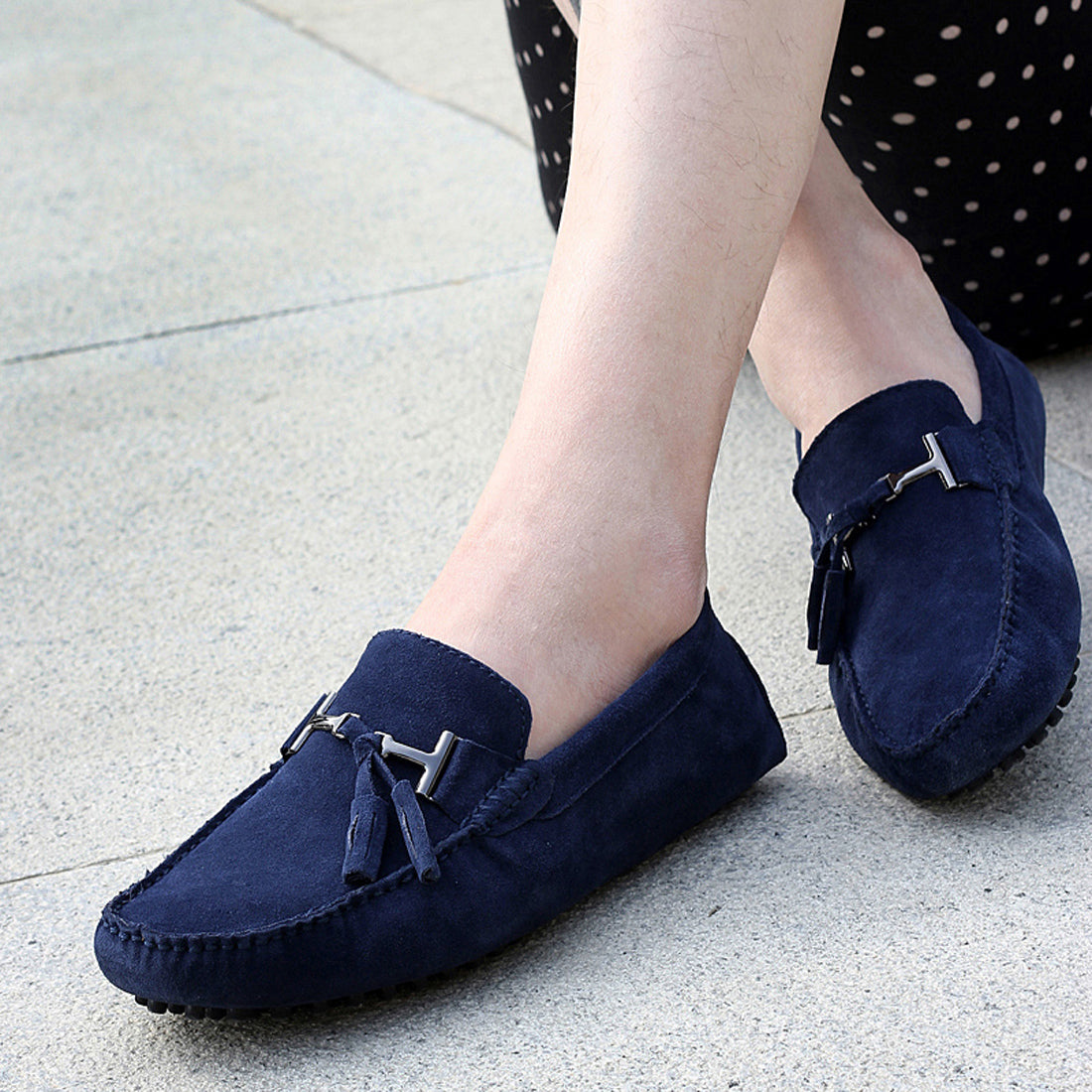 Mocasines de conducción con borlas para hombre