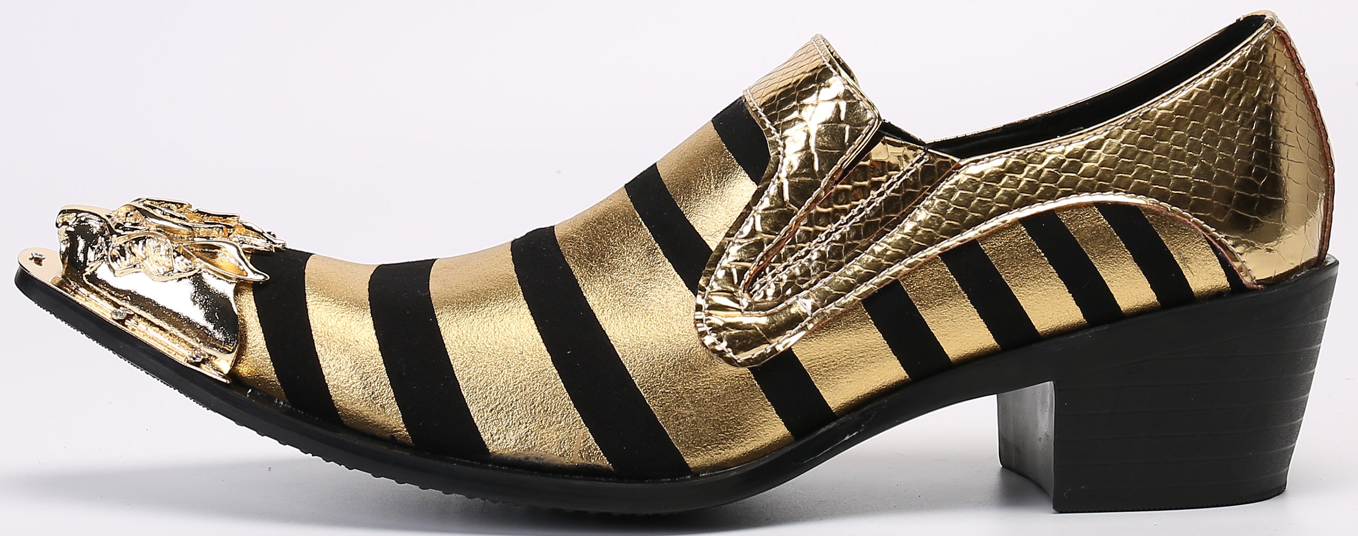 Men's Two Toned Metal Tip Western Loafers