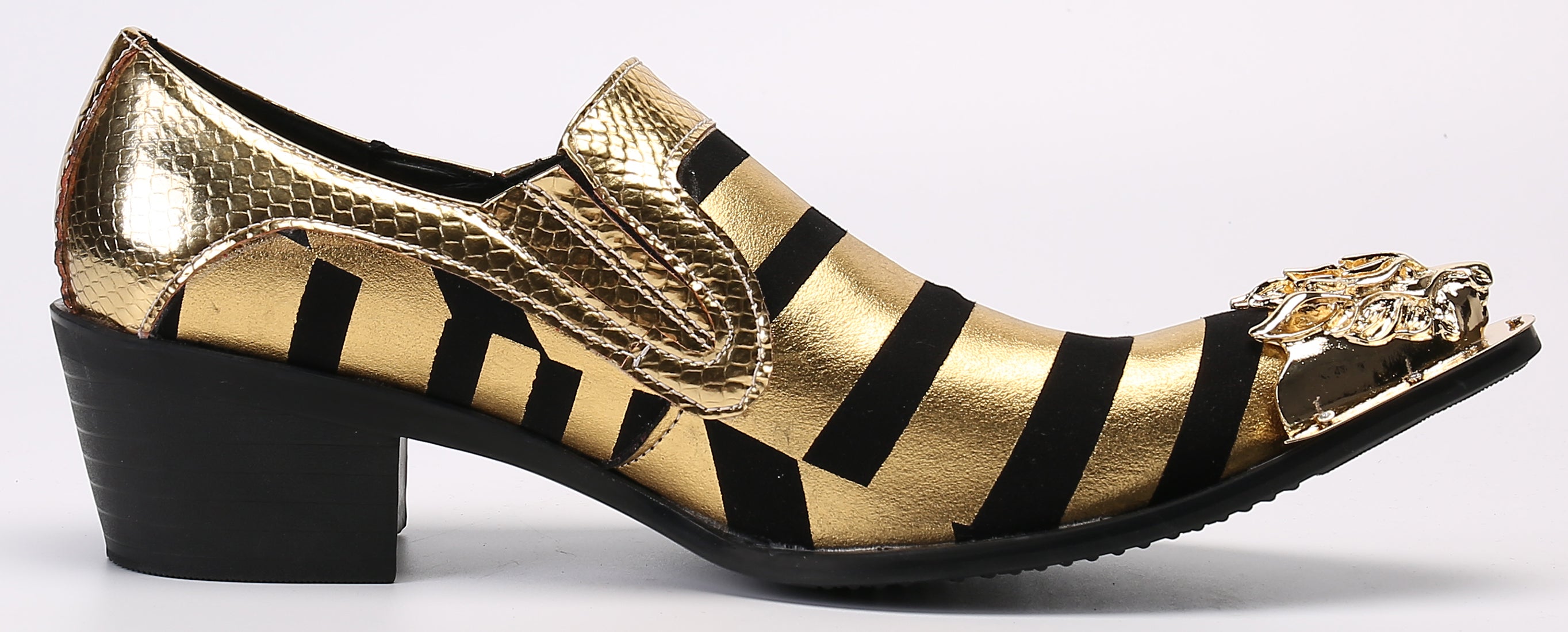 Men's Two Toned Metal Tip Western Loafers