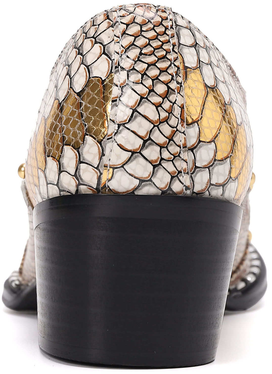 Mocasines estilo western con punta de metal y tachuelas para hombre 