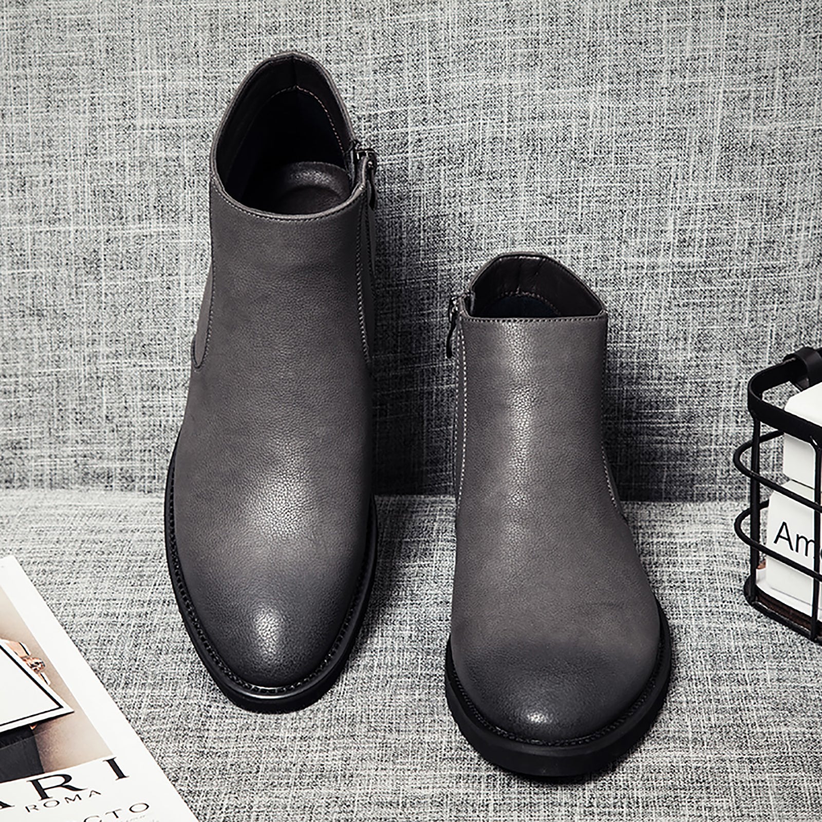 Men's  Chelsea Boots Leather Zipper