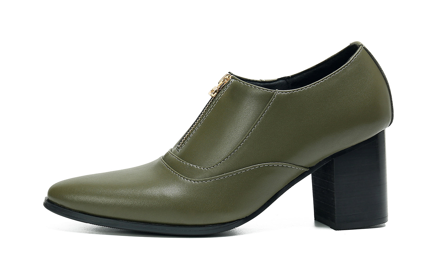 Men's Low Cap Zipper Leather Opera Pumps Boots