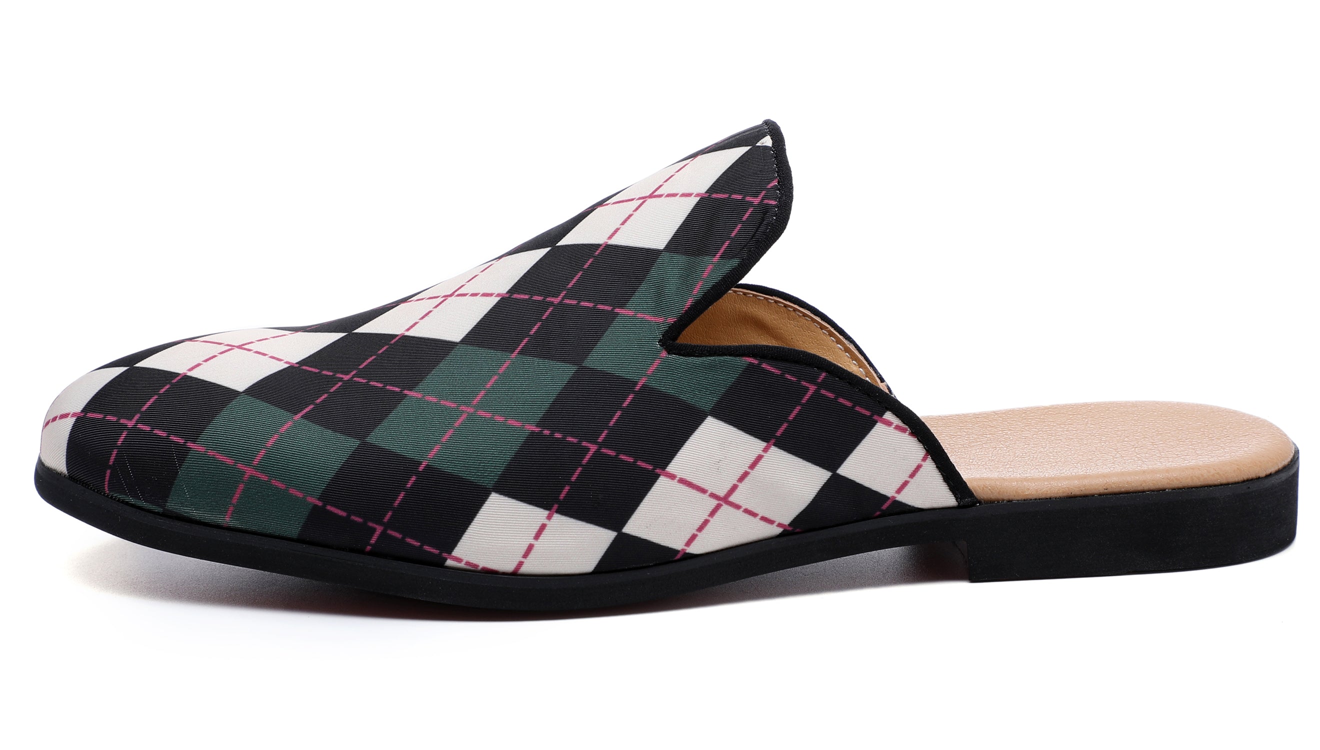 Men's Plaid Backless Mules