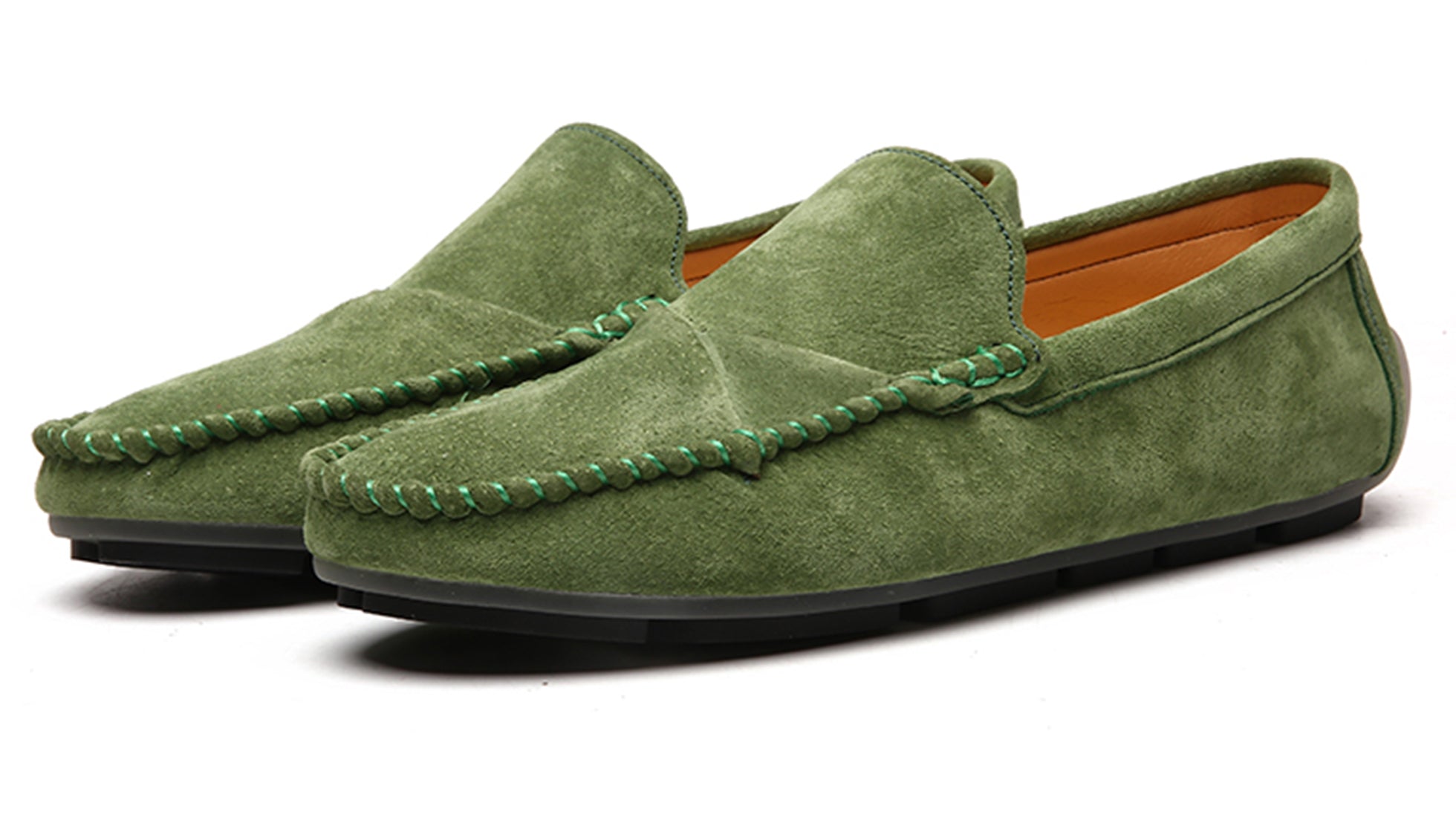 Mocasines de conducción con costuras de ante para hombre