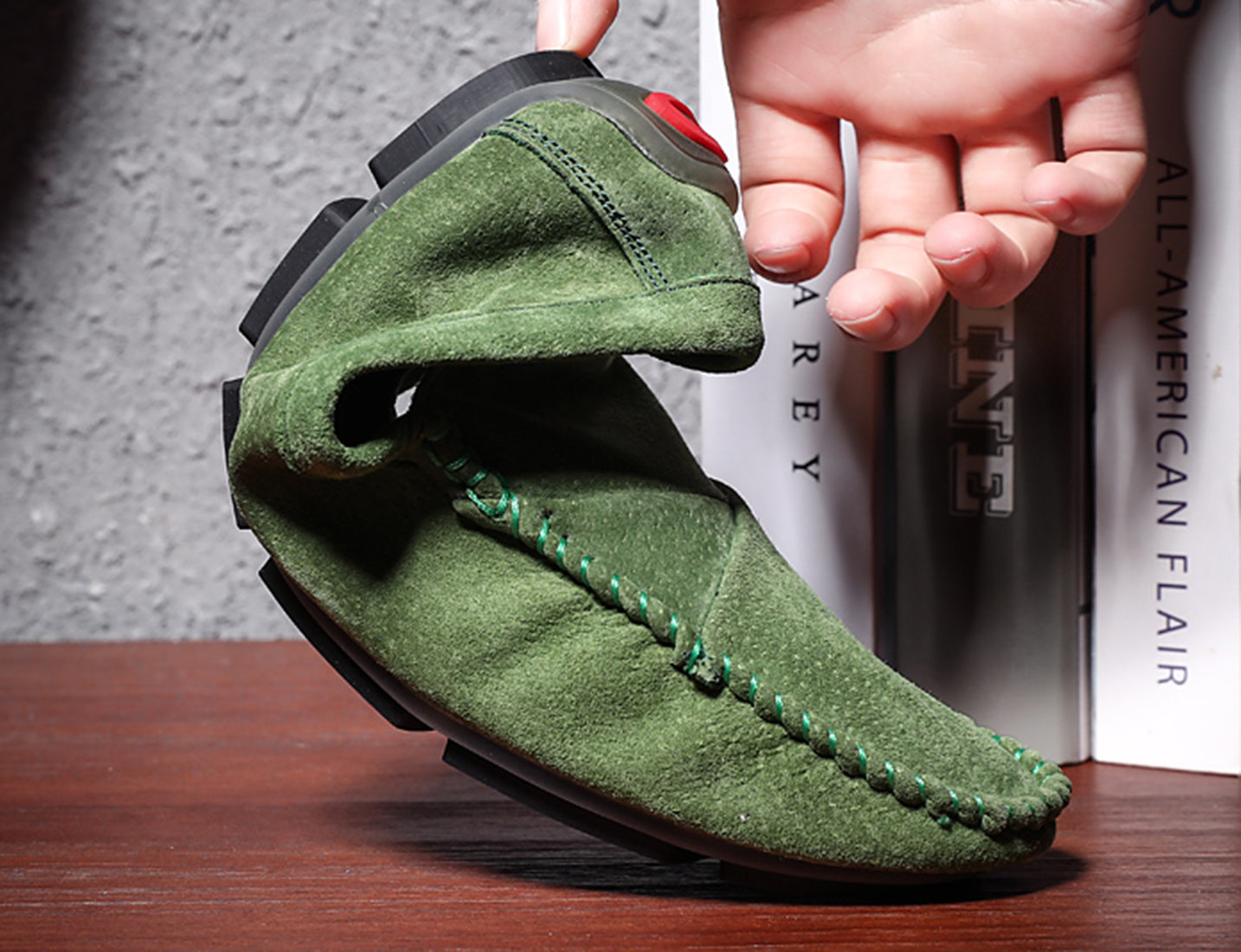 Mocasines de conducción con costuras de ante para hombre