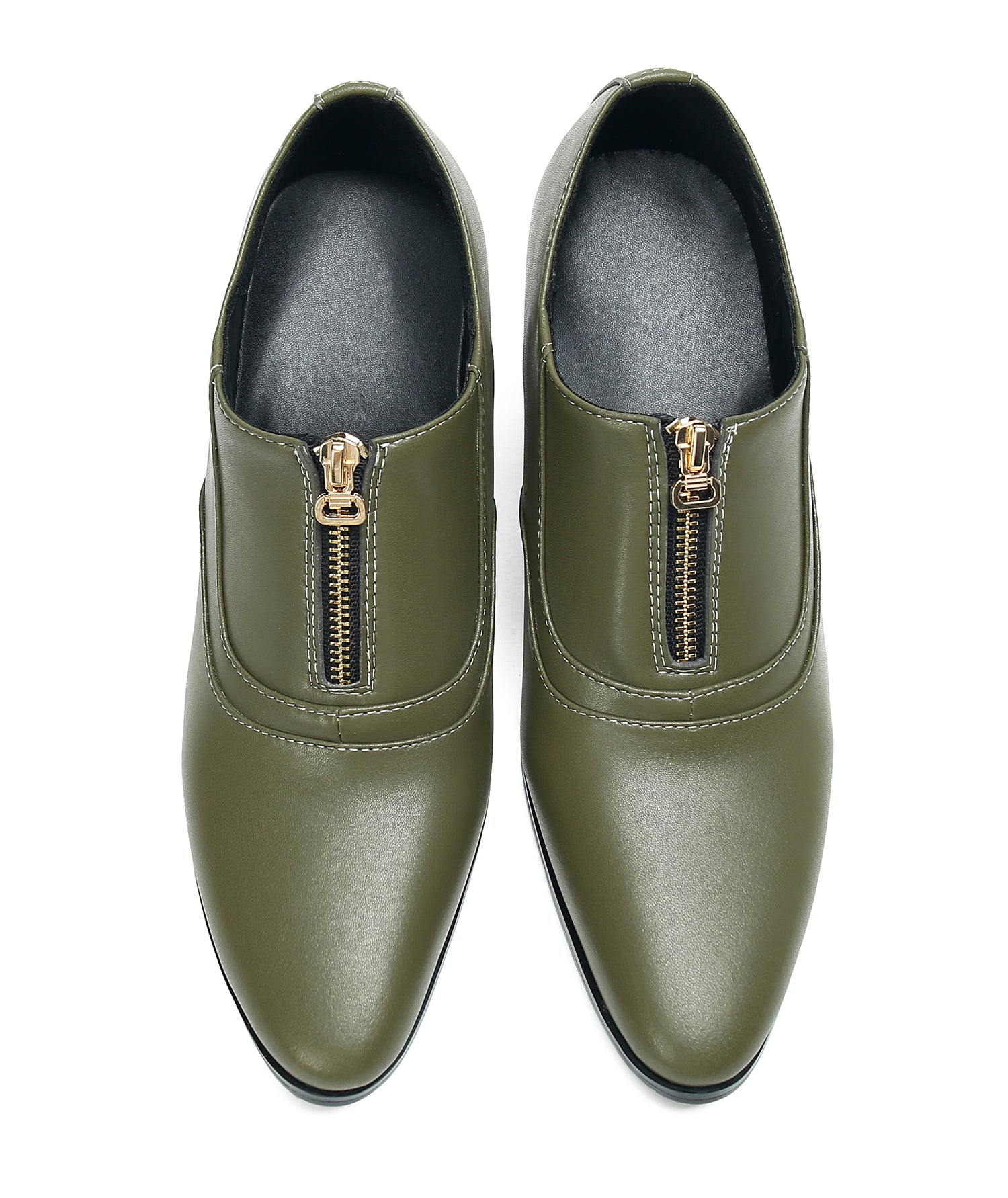 Men's Low Cap Zipper Leather Opera Pumps Boots