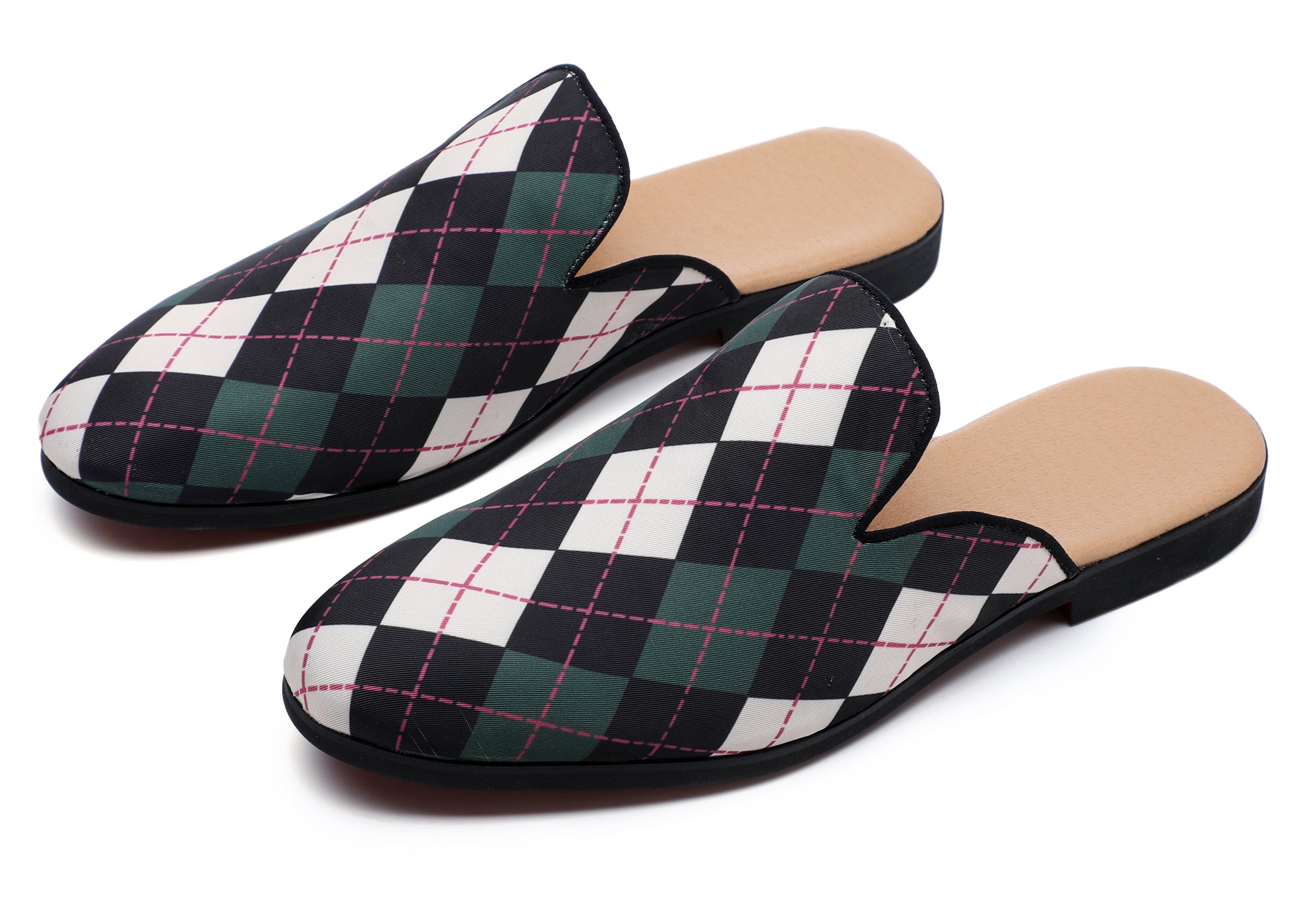 Men's Plaid Backless Mules