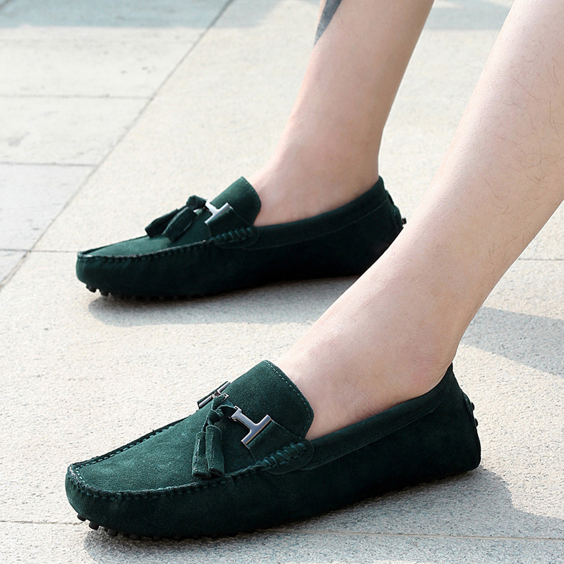 Mocasines de conducción con borlas para hombre