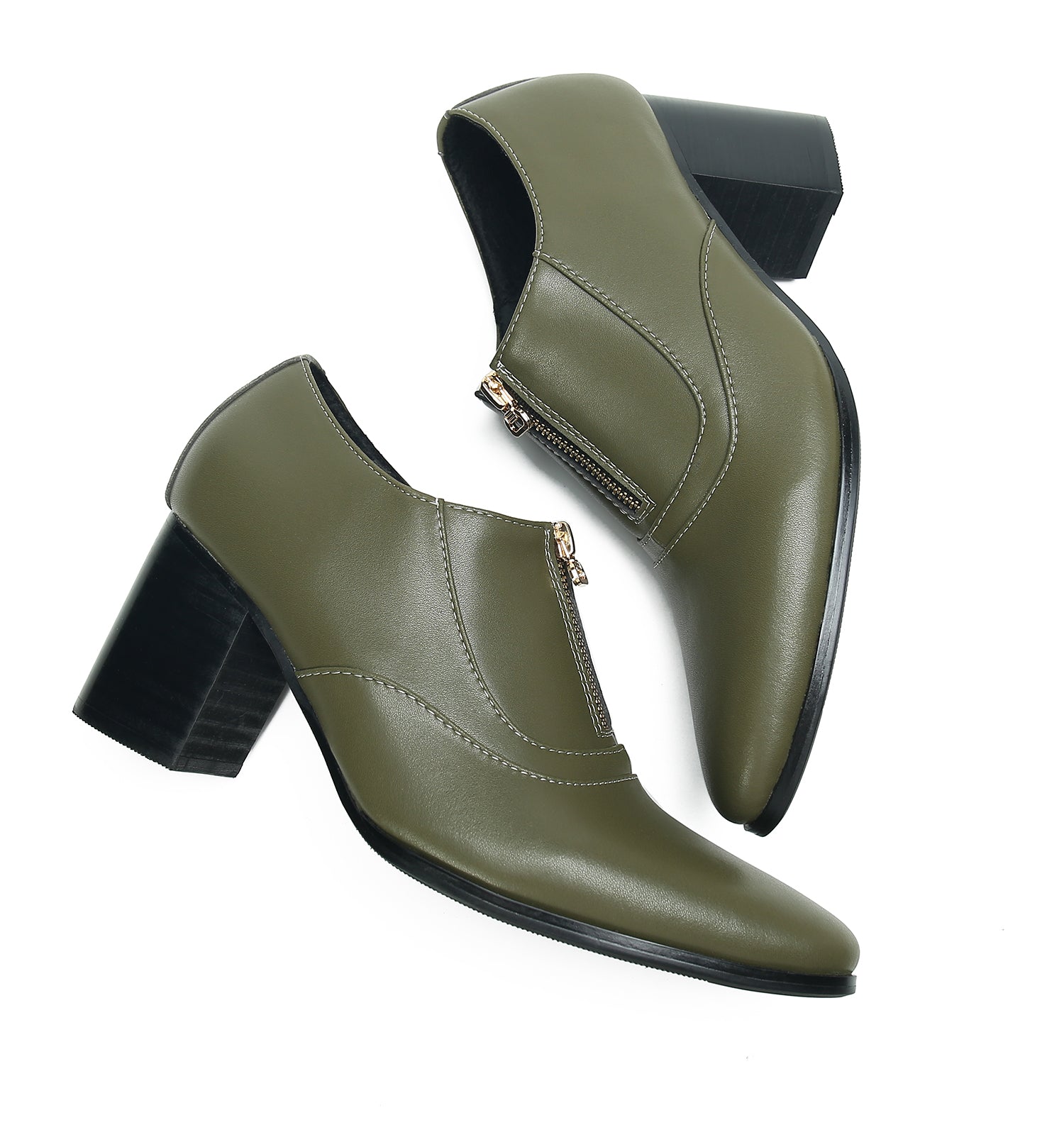 Men's Low Cap Zipper Leather Opera Pumps Boots