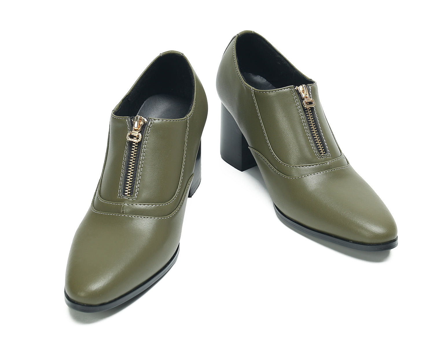 Men's Low Cap Zipper Leather Opera Pumps Boots