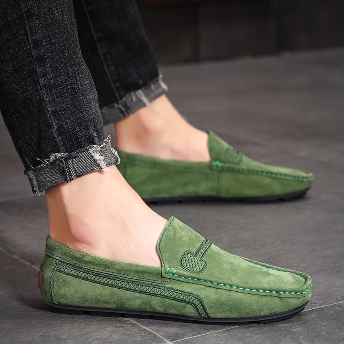 Mocasines de conducción con costuras para hombre