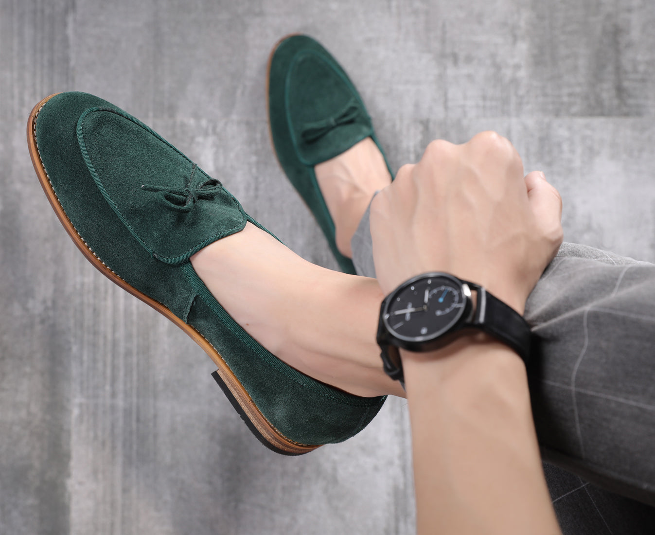 Mocasines informales con lazo para hombre 