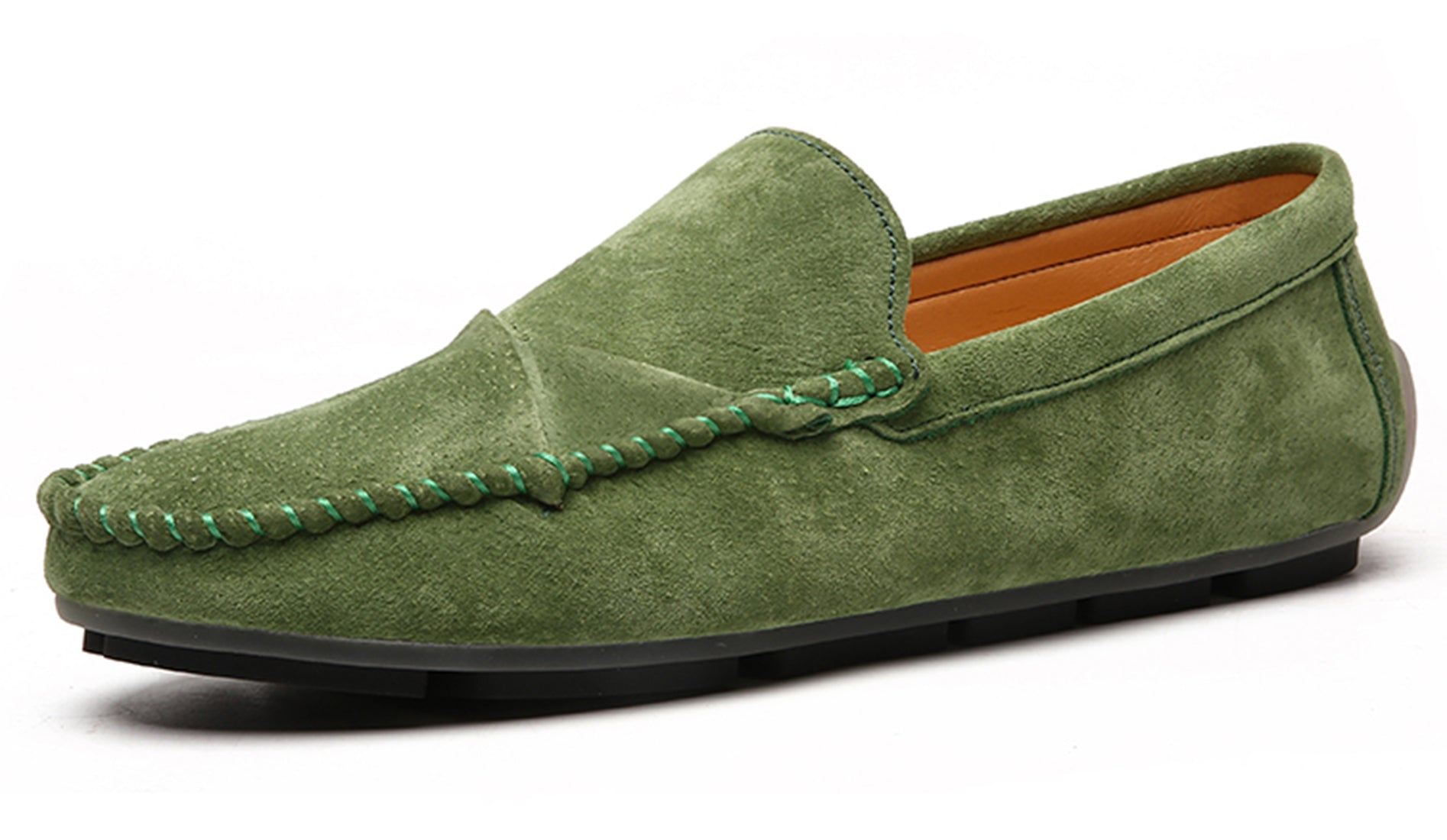Mocasines de conducción con costuras de ante para hombre