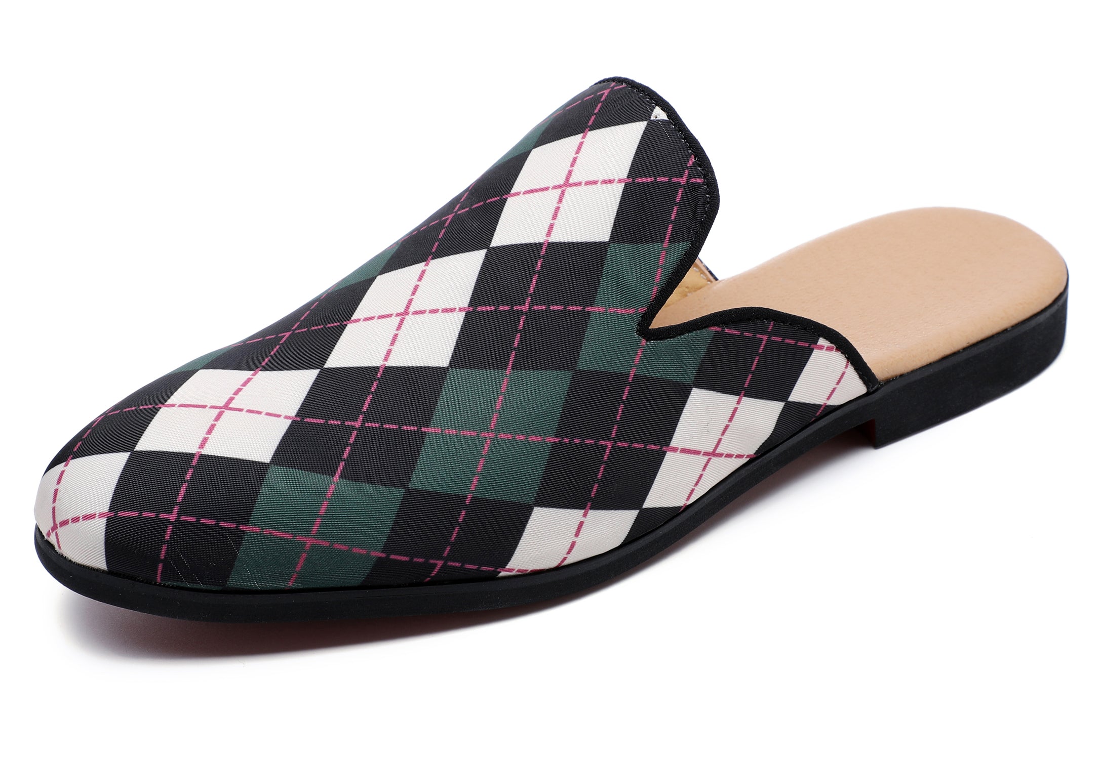 Men's Plaid Backless Mules