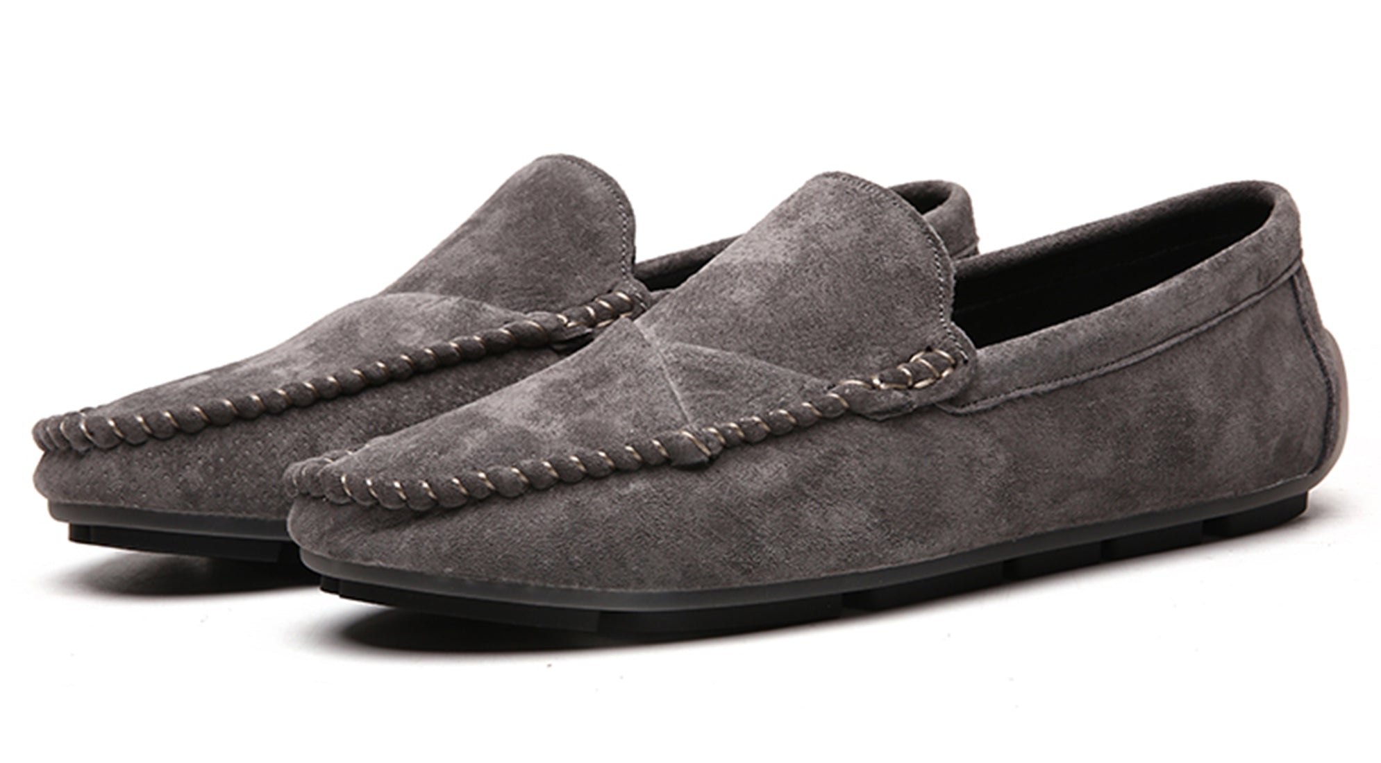Mocasines de conducción con costuras de ante para hombre