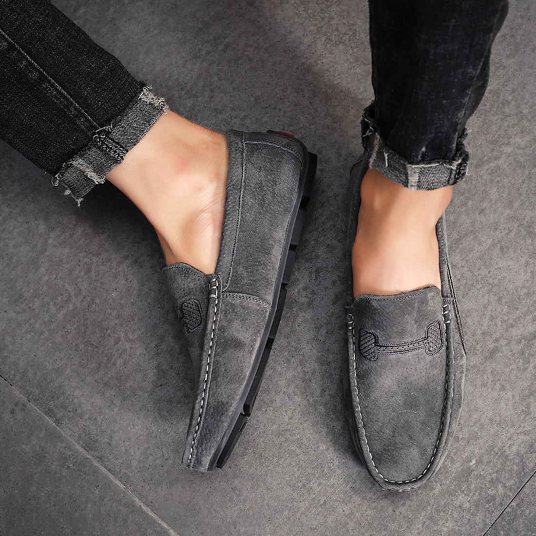 Mocasines de conducción con costuras para hombre