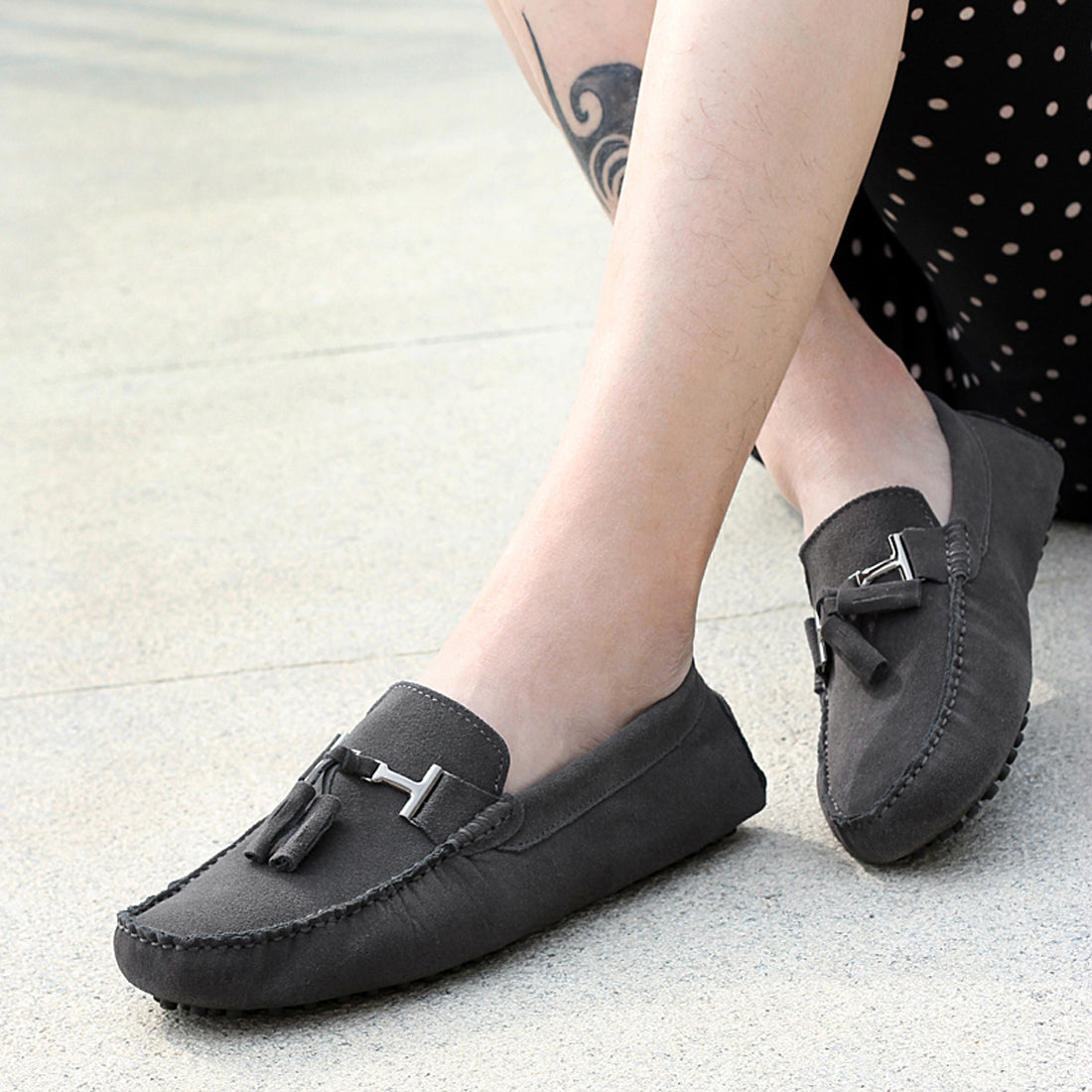Mocasines de conducción con borlas para hombre