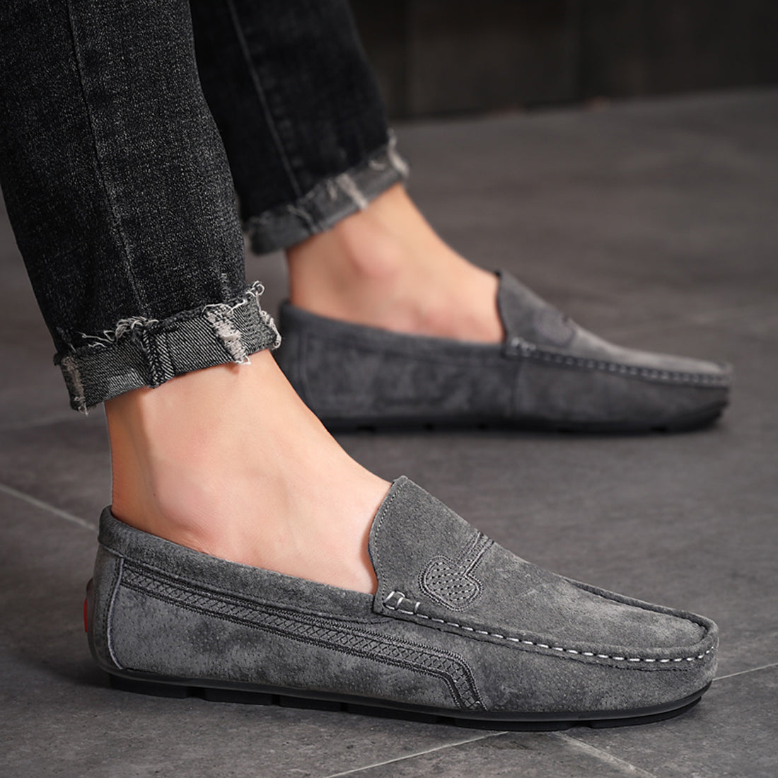 Mocasines de conducción con costuras para hombre