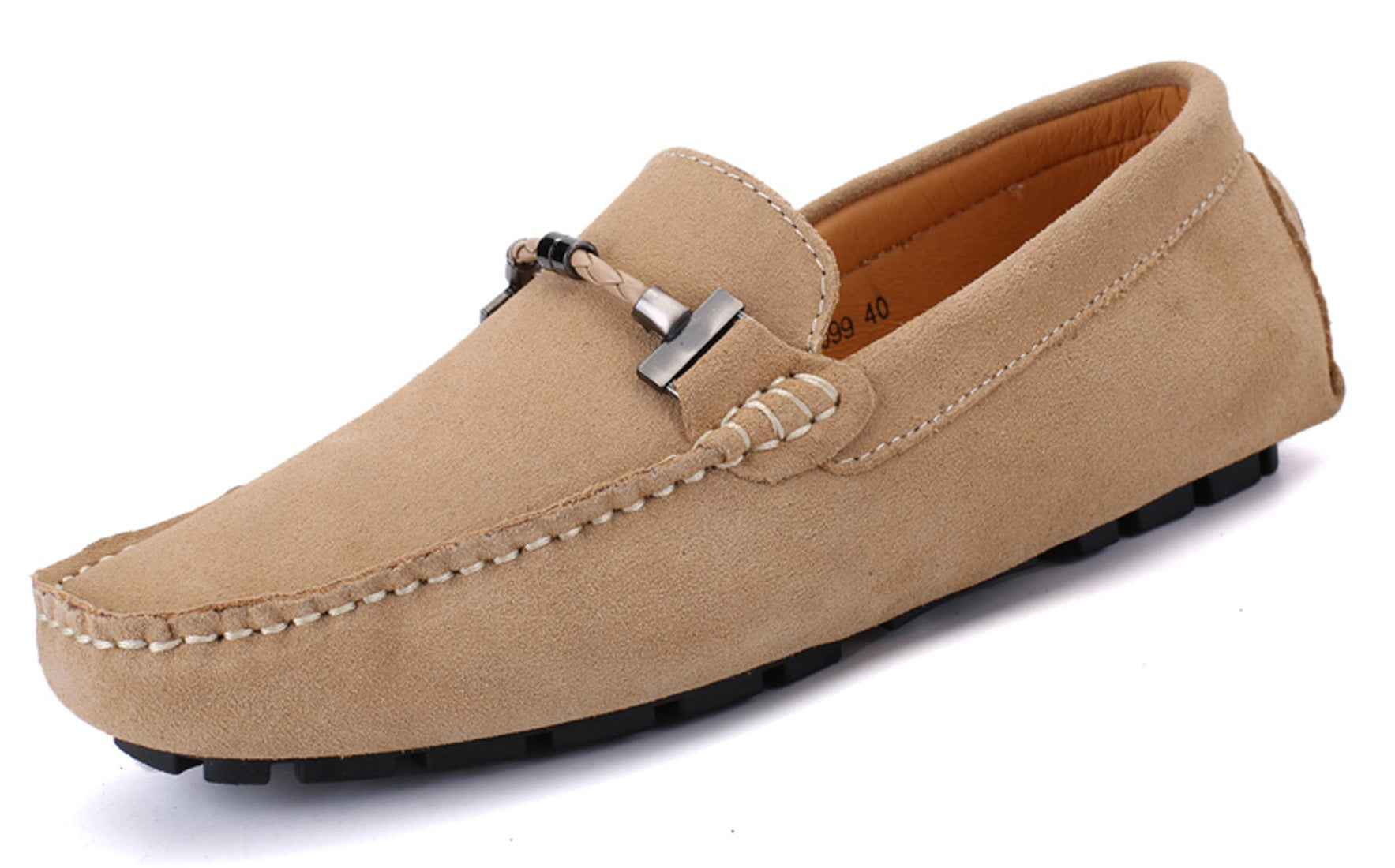 Mocasines de conducción con herrajes para cinturón para hombre