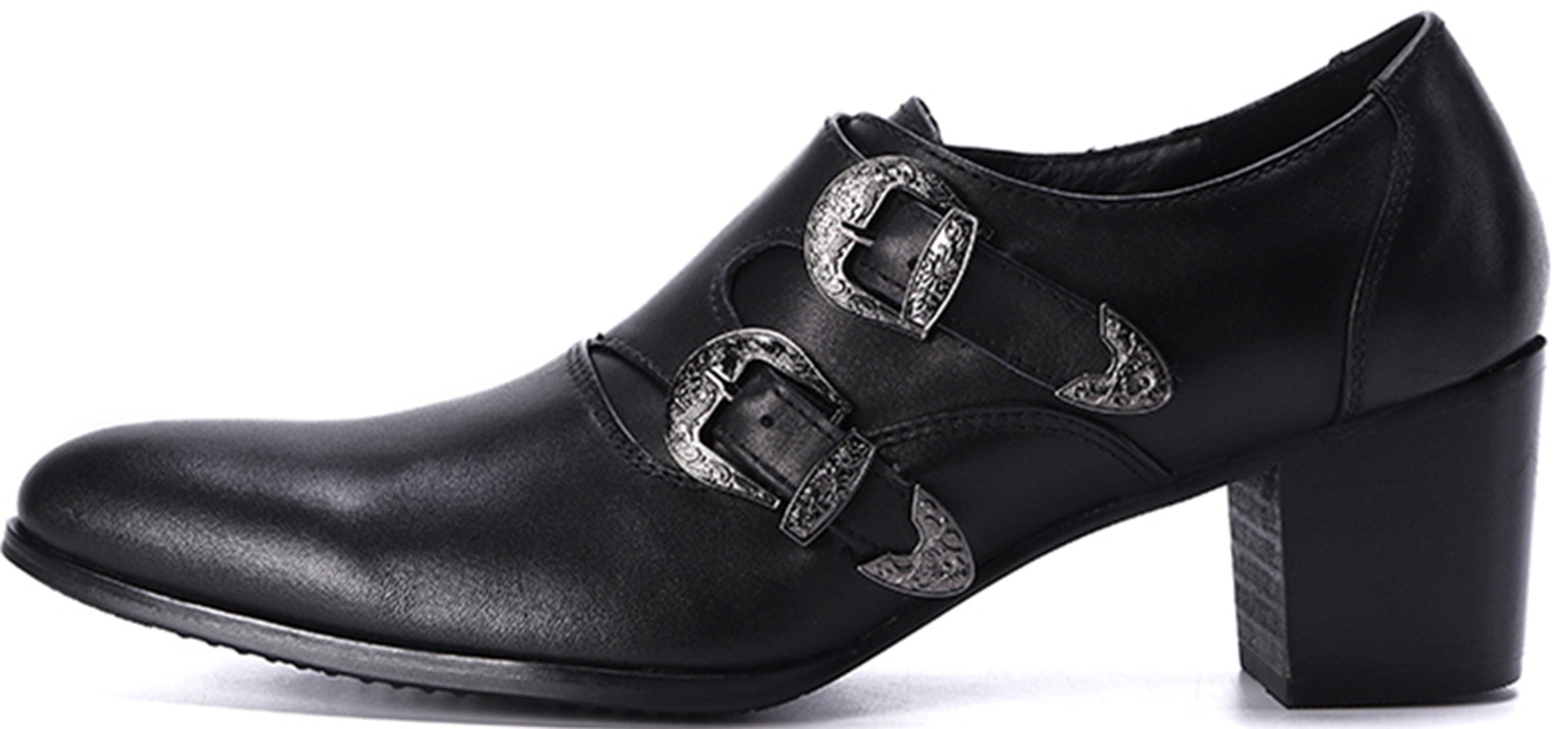 Men's Buckle Black Opera Pumps