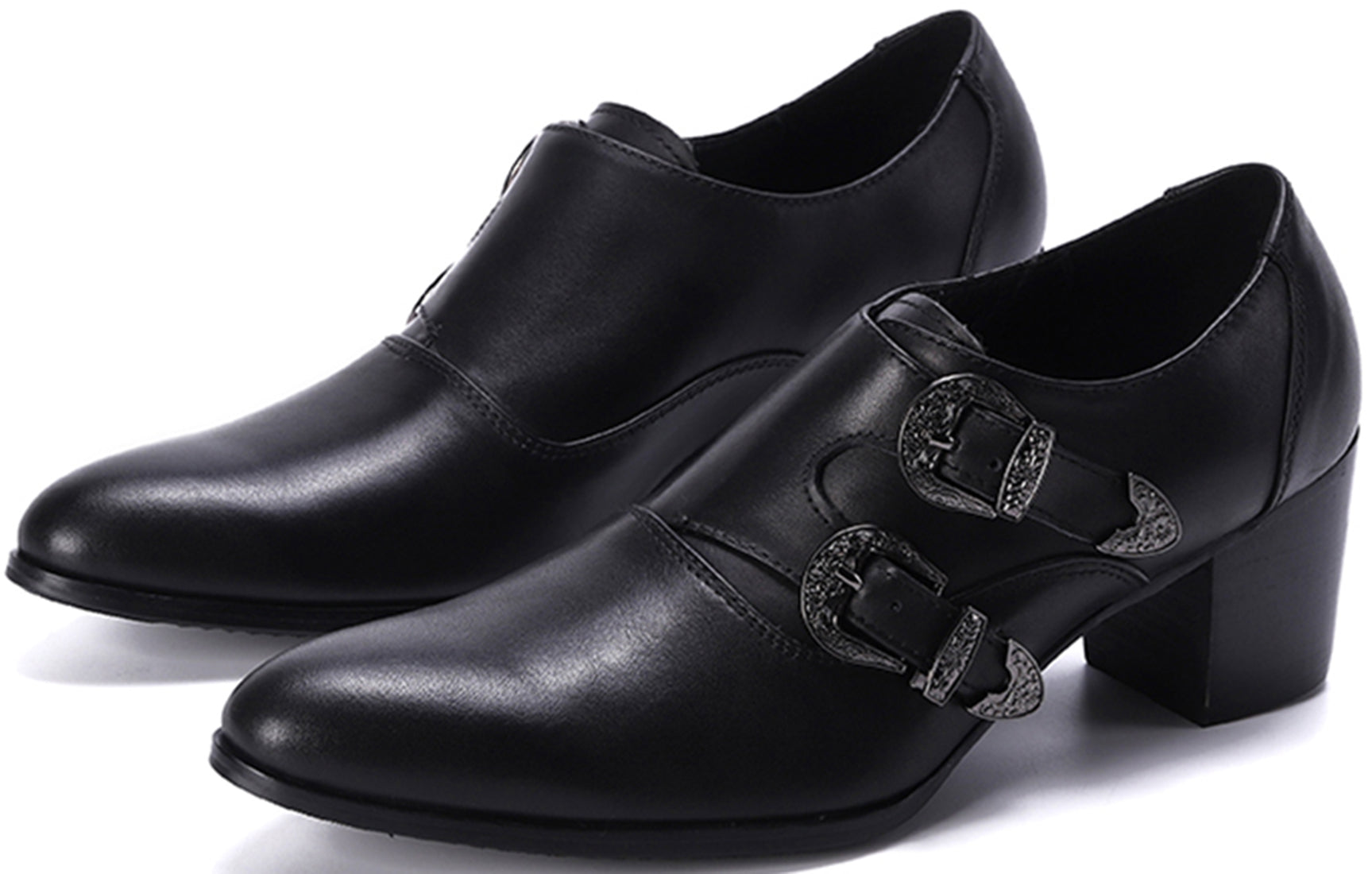 Men's Buckle Black Opera Pumps