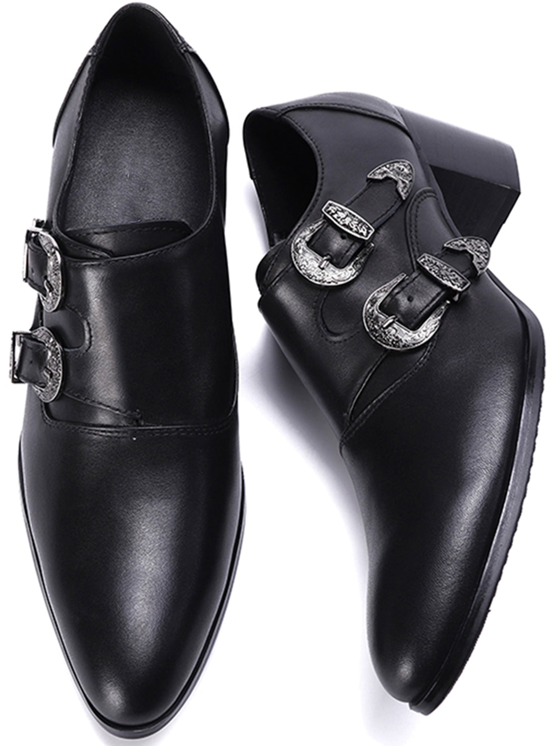 Men's Buckle Black Opera Pumps
