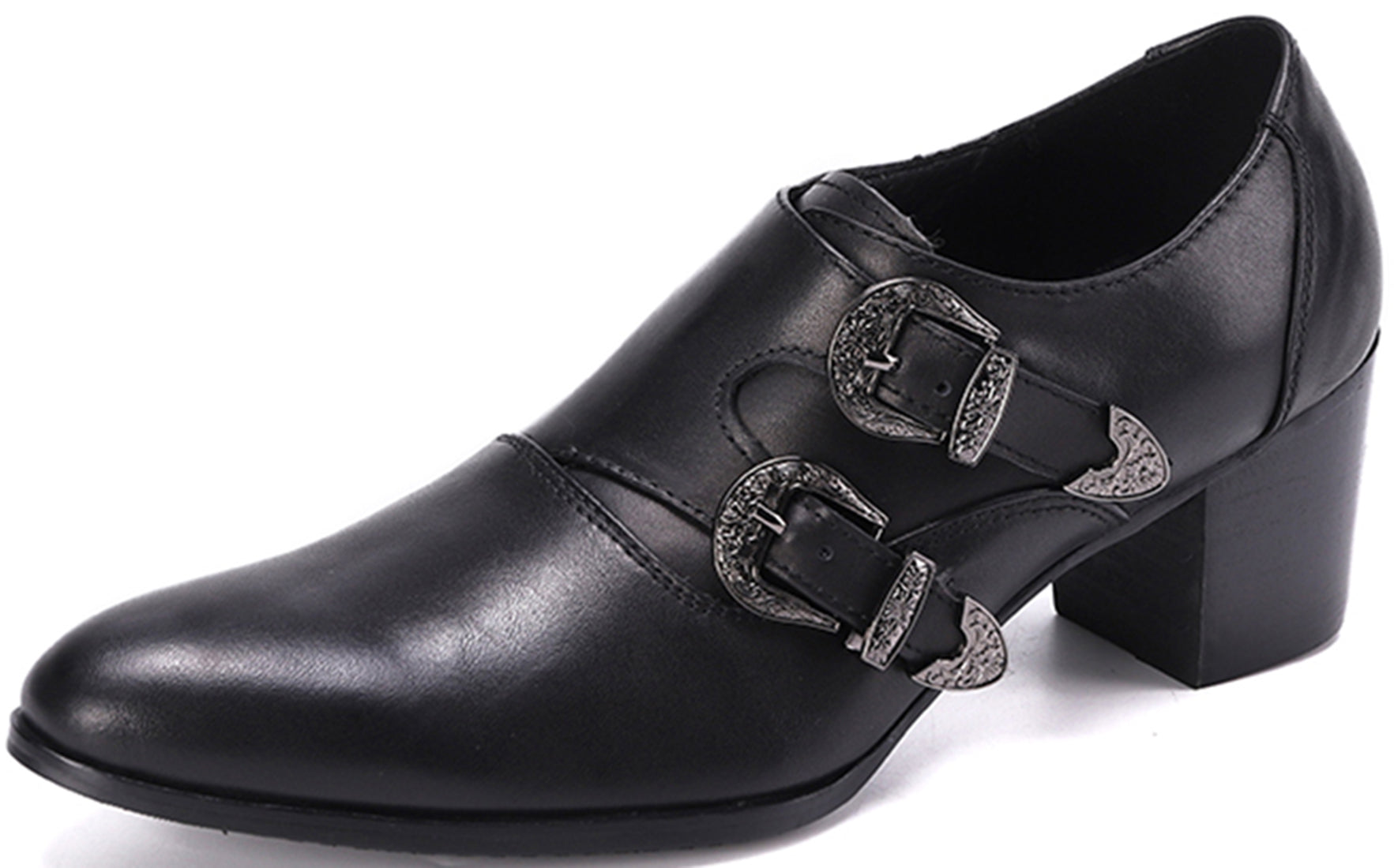 Men's Buckle Black Opera Pumps