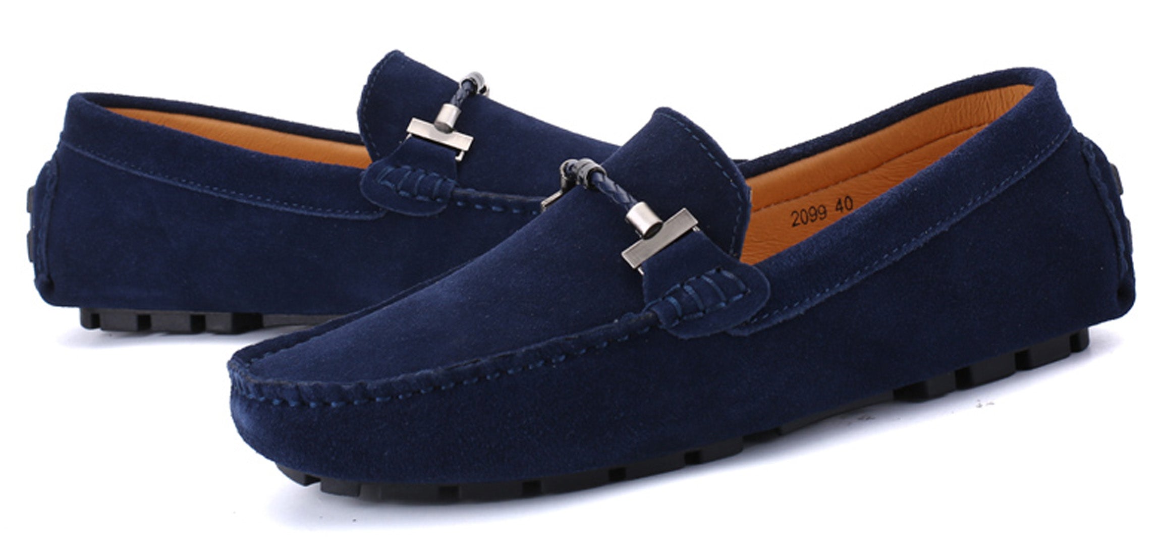Mocasines de conducción con herrajes para cinturón para hombre