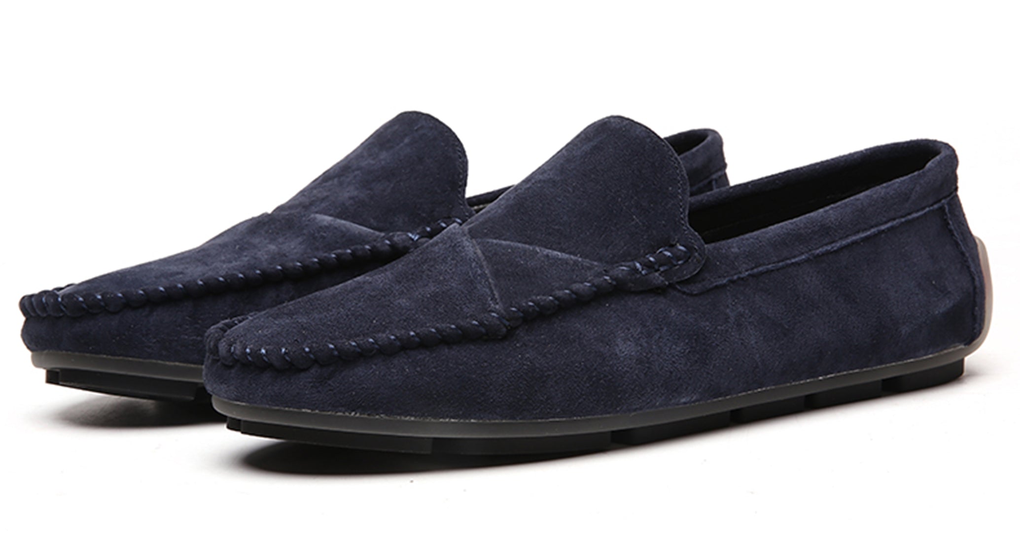 Mocasines de conducción con costuras de ante para hombre