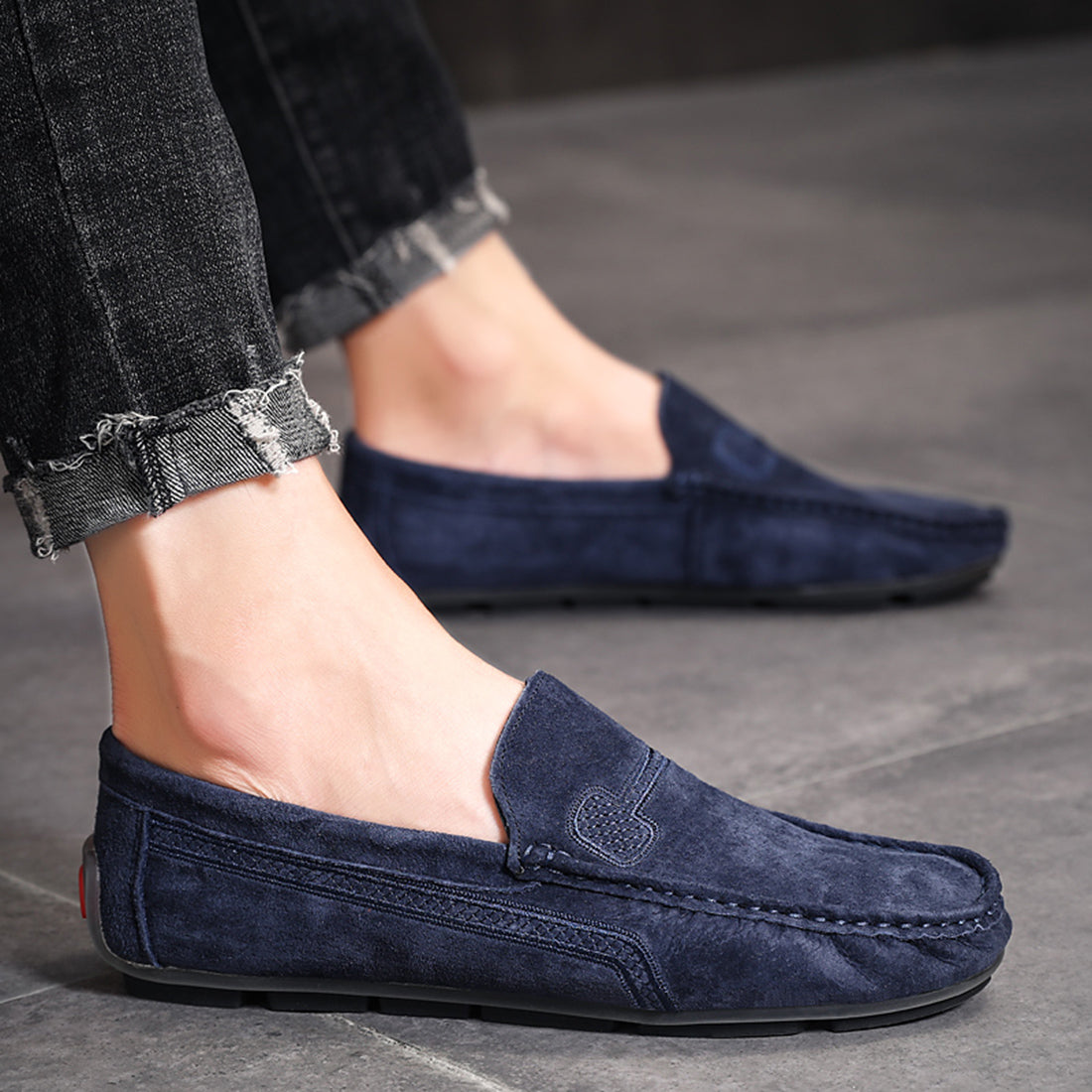 Mocasines de conducción con costuras para hombre