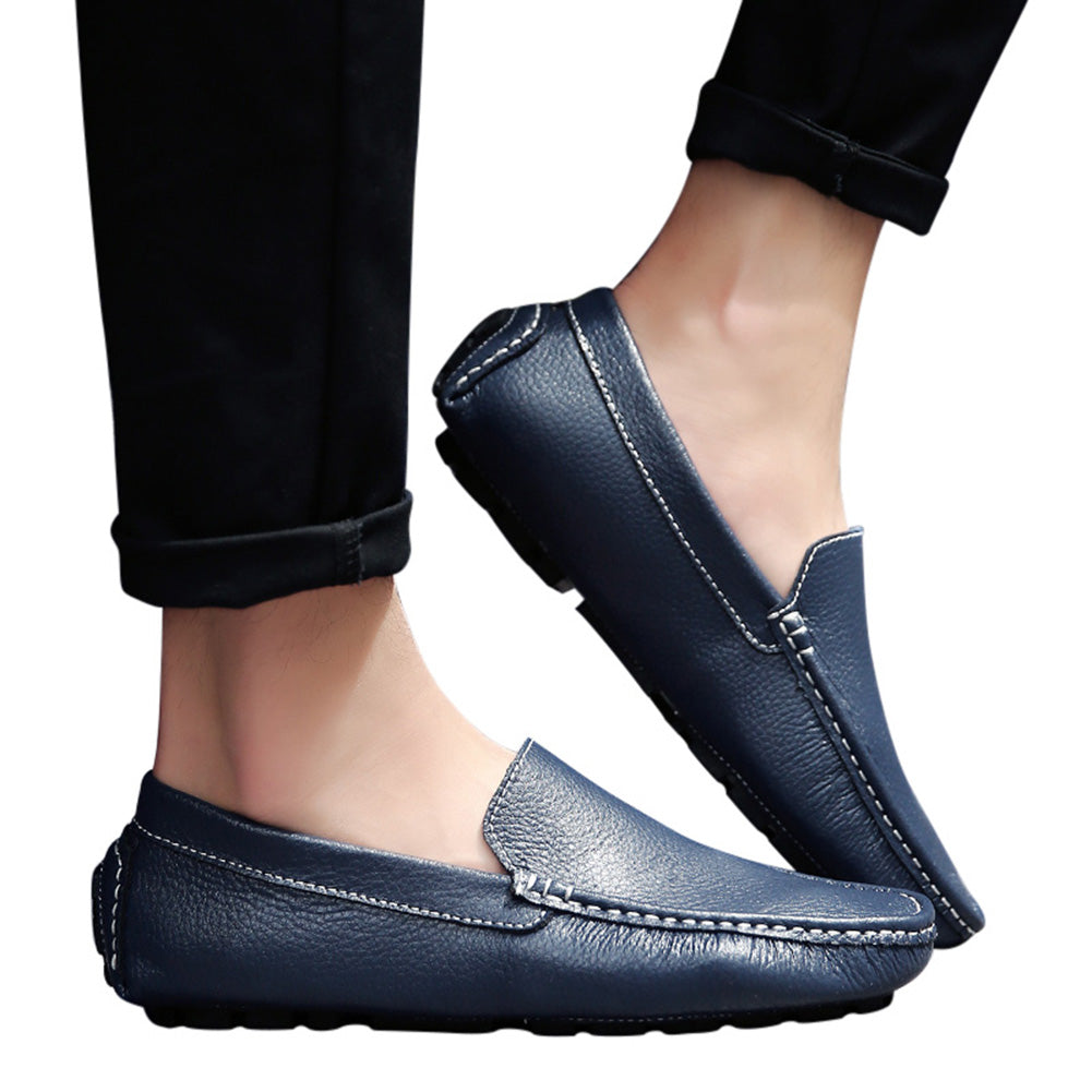 Mocasines de conducción lisos cosidos para hombre