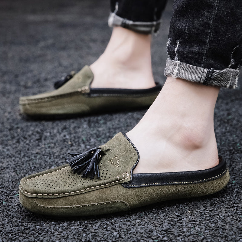 Men's Tassel Perforated Driving Clogs