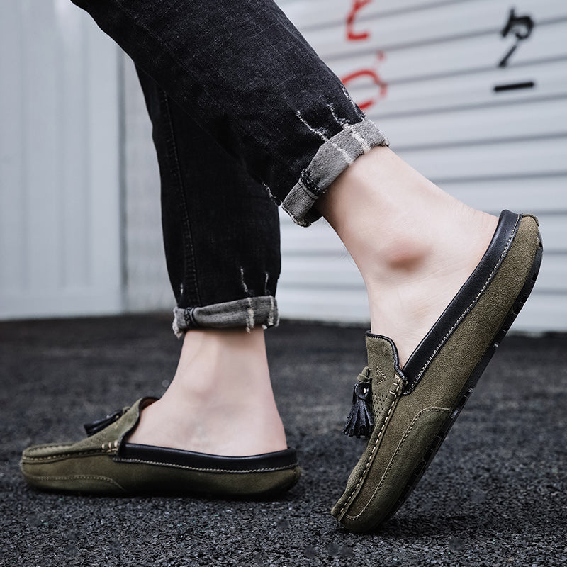 Men's Tassel Perforated Driving Clogs