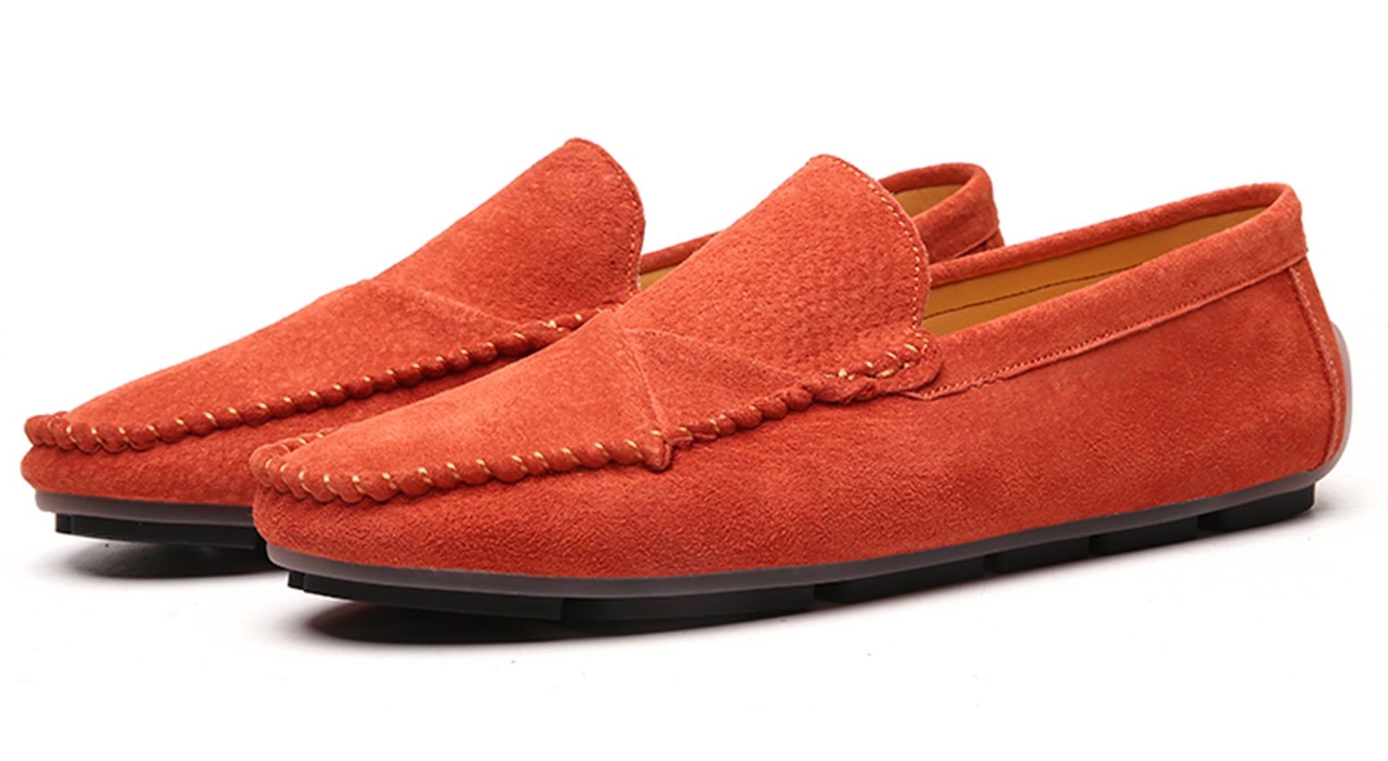 Mocasines de conducción con costuras de ante para hombre