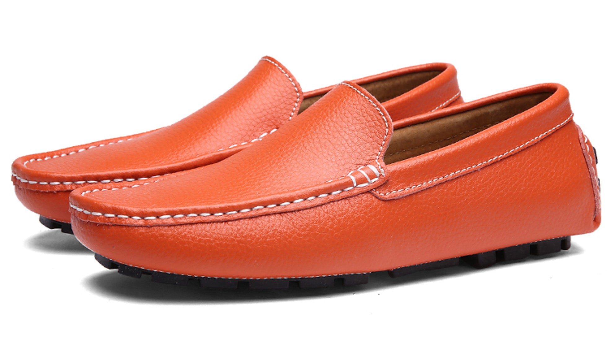 Mocasines de conducción lisos cosidos para hombre