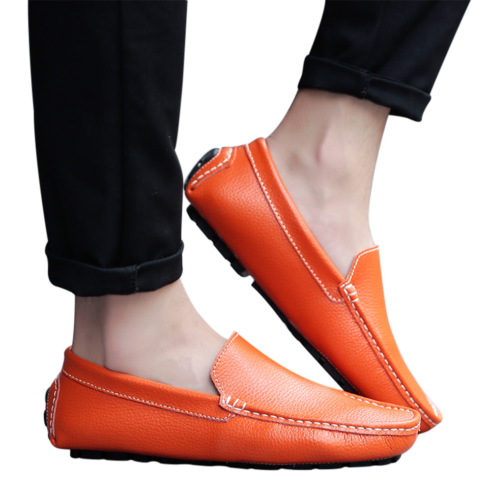 Mocasines de conducción lisos cosidos para hombre