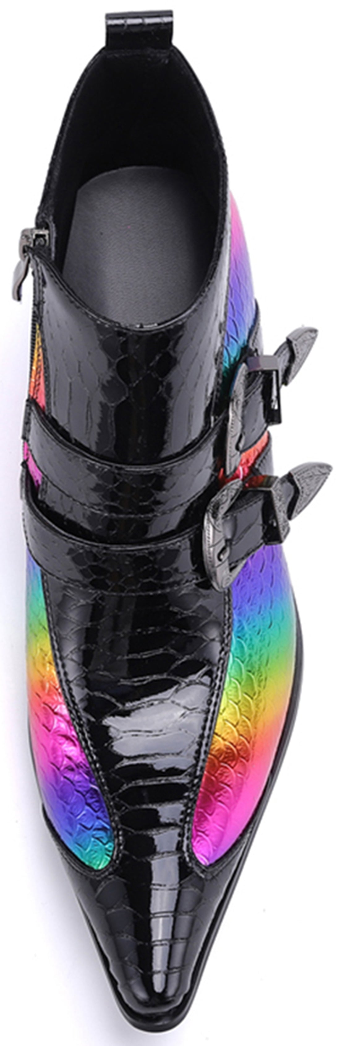Botas vaqueras con doble hebilla y punta de metal para hombre 
