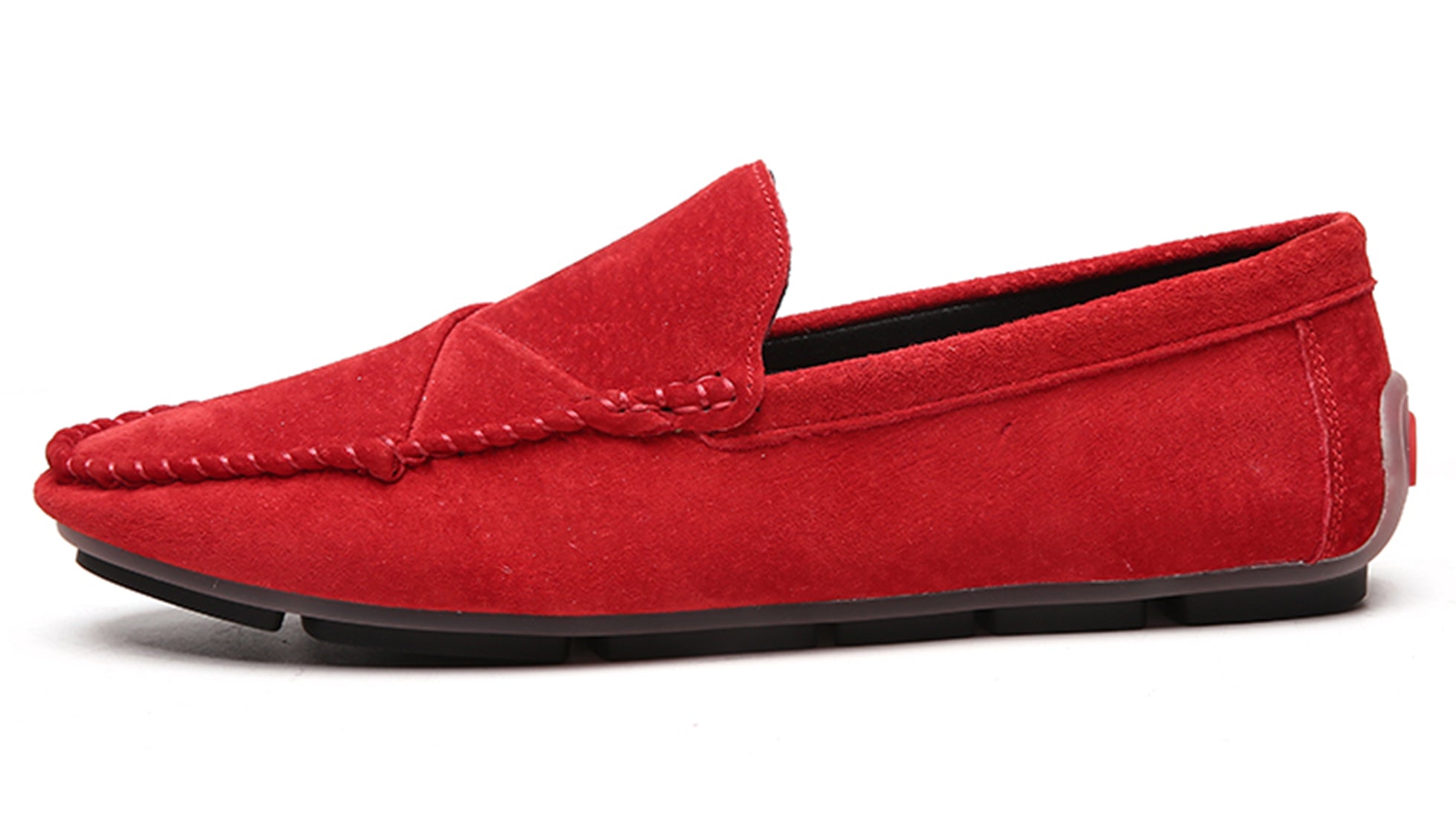 Mocasines de conducción con costuras de ante para hombre