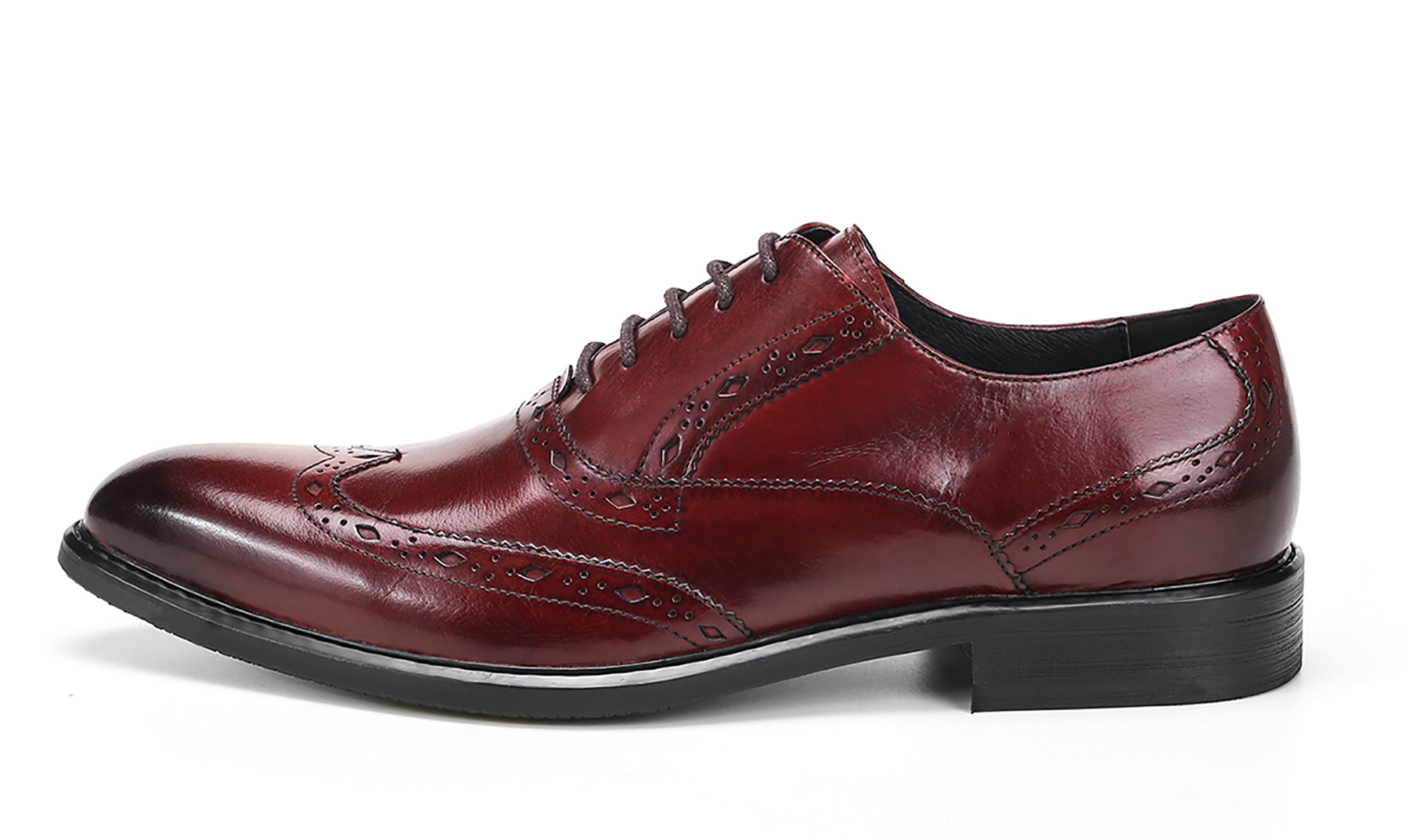 Zapatos Oxford de cuero con cordones para hombre