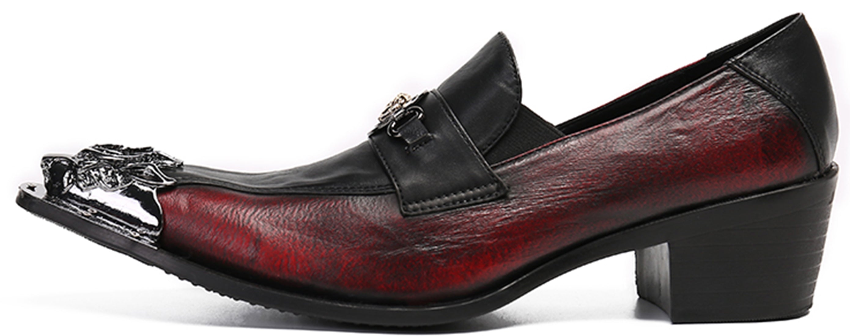 Mocasines estilo western con punta de metal para hombre 