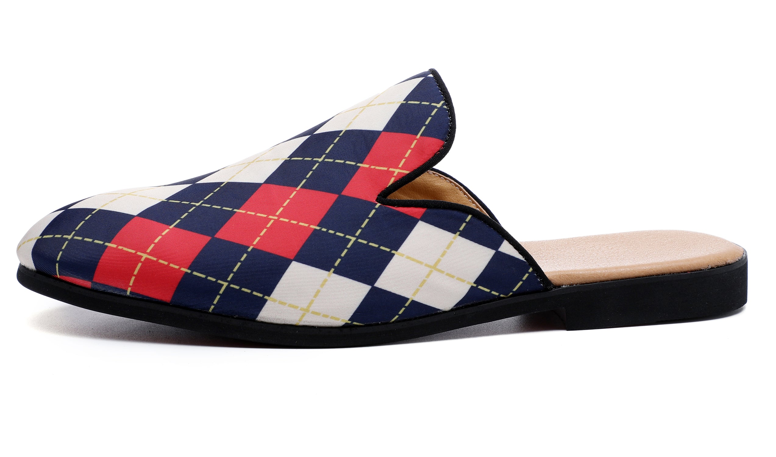 Men's Plaid Backless Mules