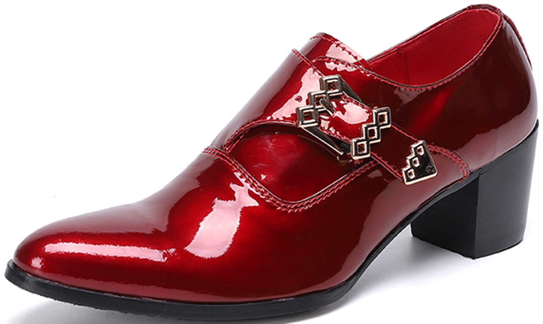 Men's Leather Buckle Slip-on Opera Pumps