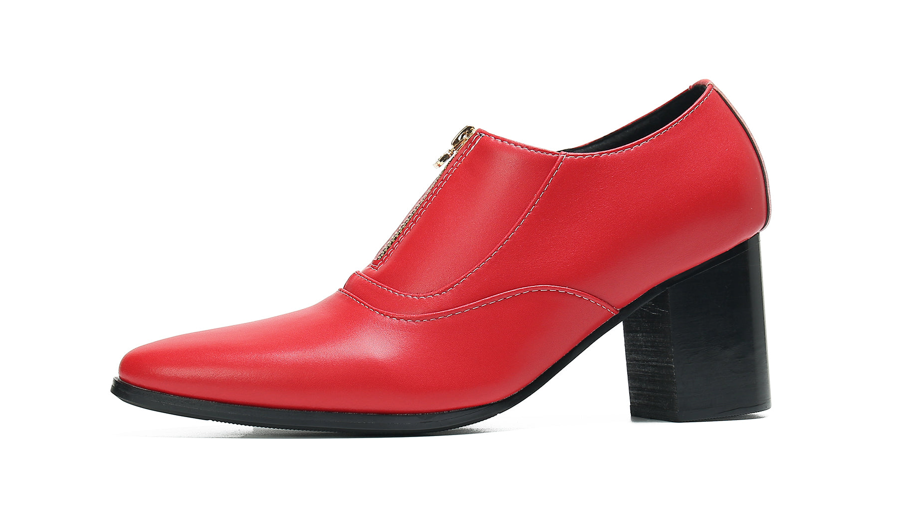 Men's Low Cap Zipper Leather Opera Pumps Boots