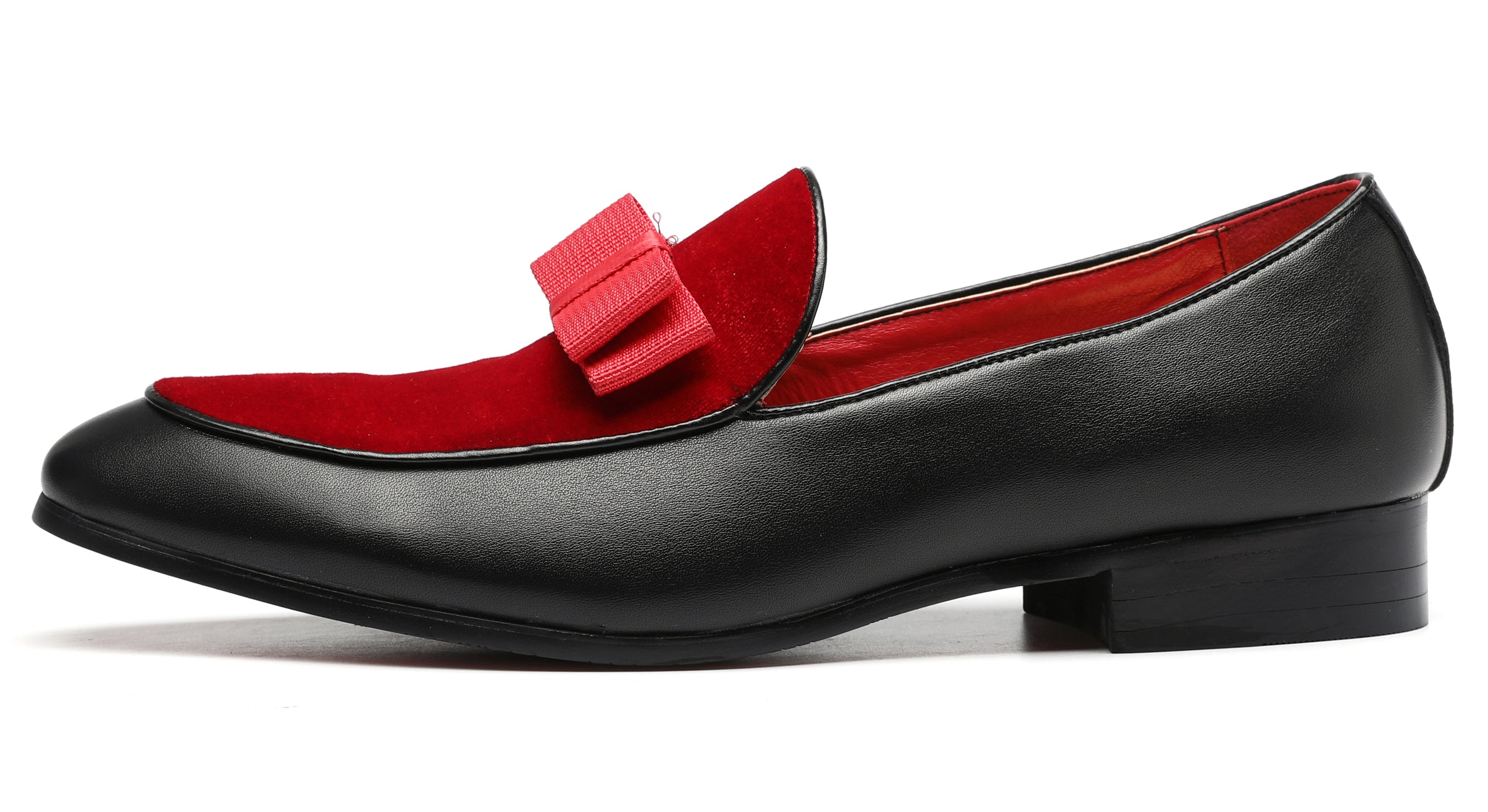 Men's Velvet Bow Smoking Loafers